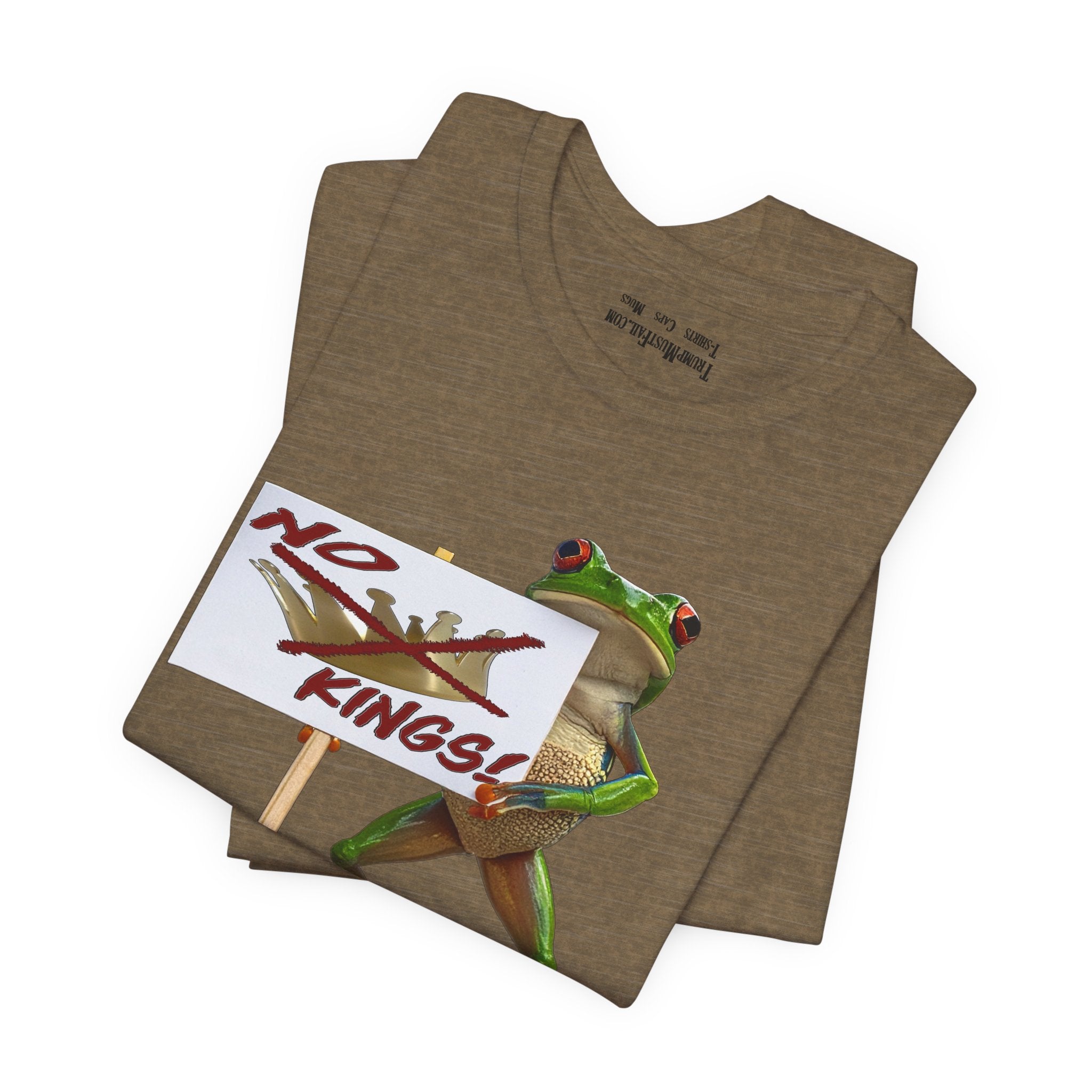 FROGS NO KINGS T-SHIRT/HEATHER OLIVE