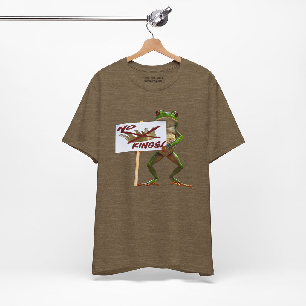 FROGS NO KINGS T-SHIRT/HEATHER OLIVE