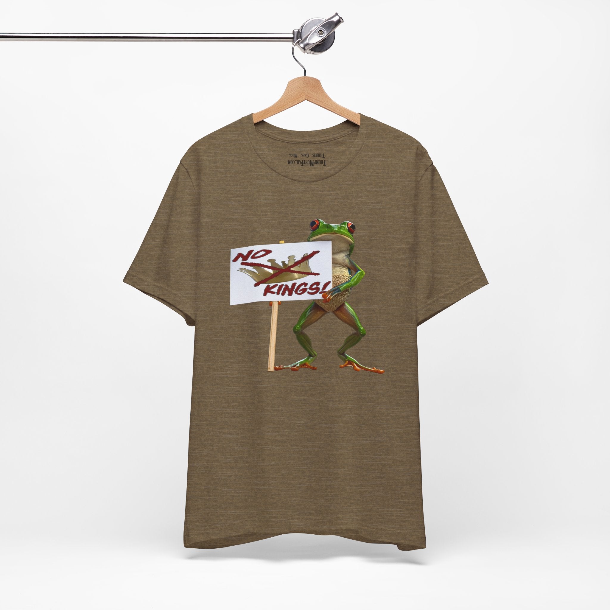 FROGS NO KINGS T-SHIRT/HEATHER OLIVE