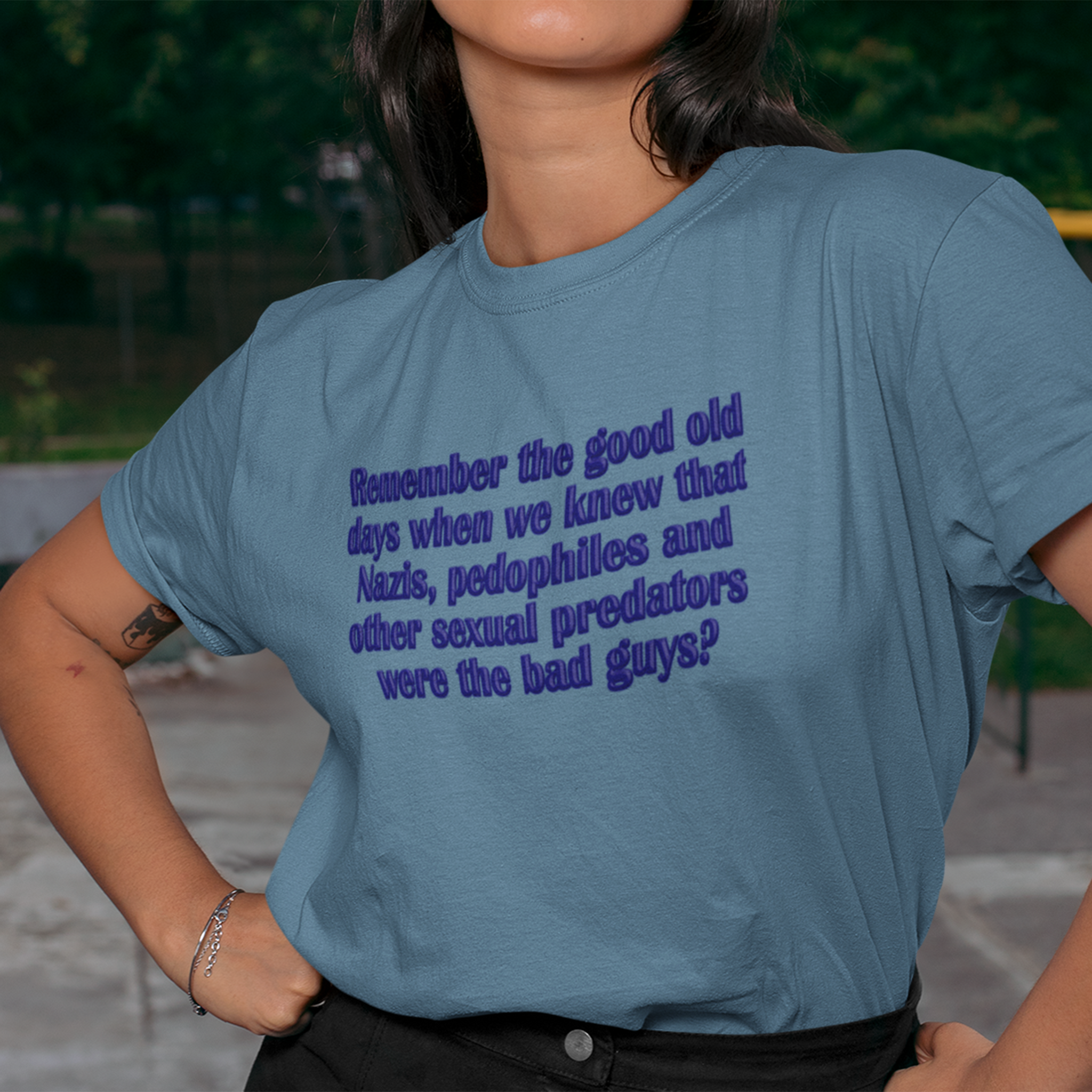 GOOD OLD DAYS T-SHIRT/STEEL BLUE