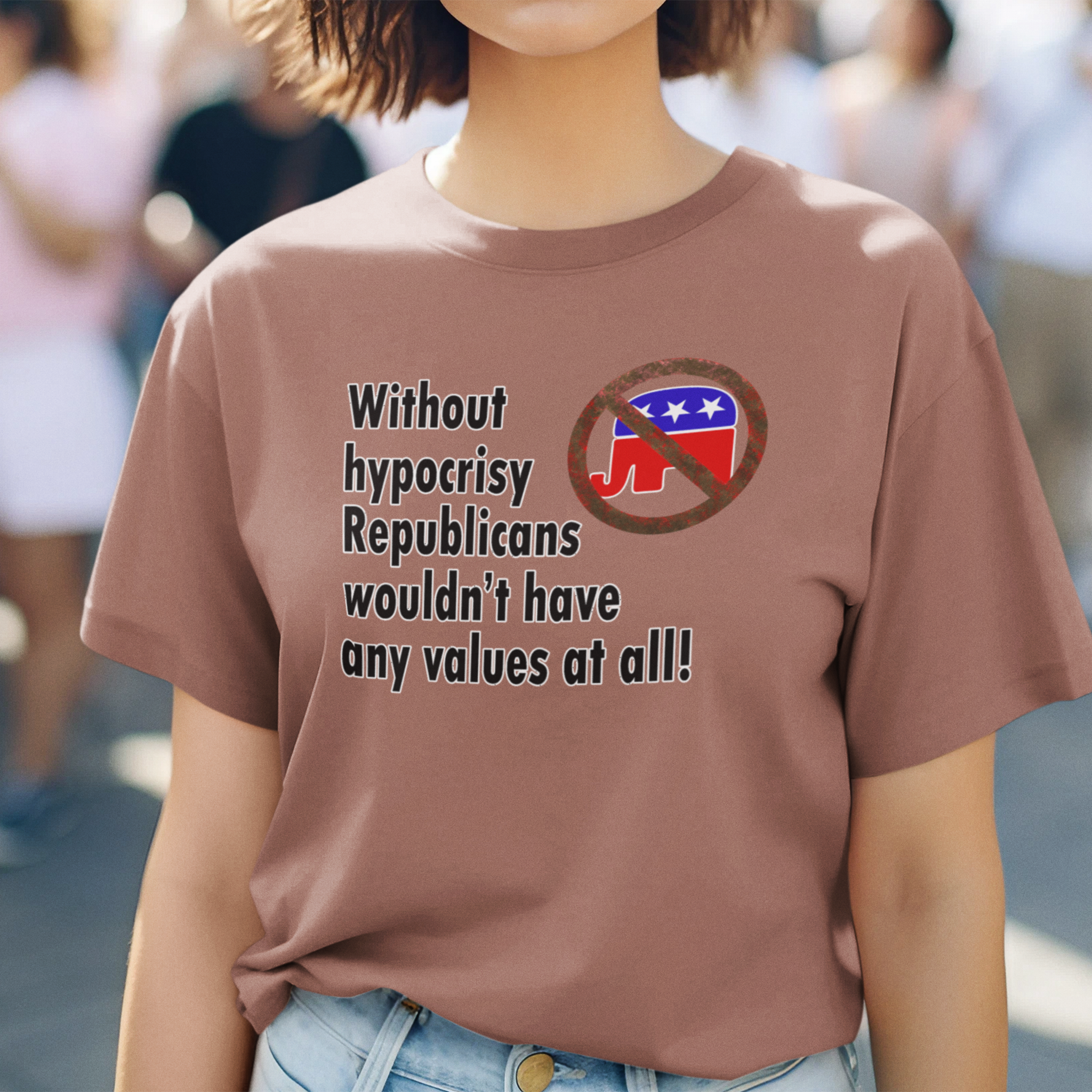 HYPOCRISY T-SHIRT/HEATHER CLAY