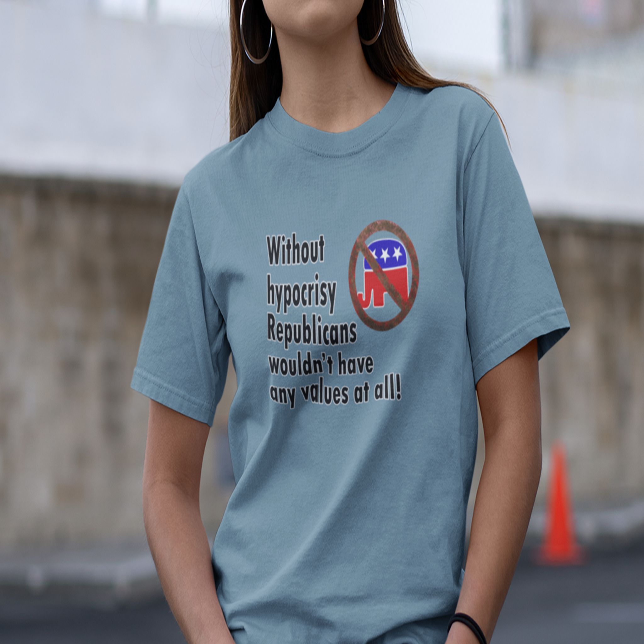 HYPOCRISY T-SHIRT/STEEL BLUE
