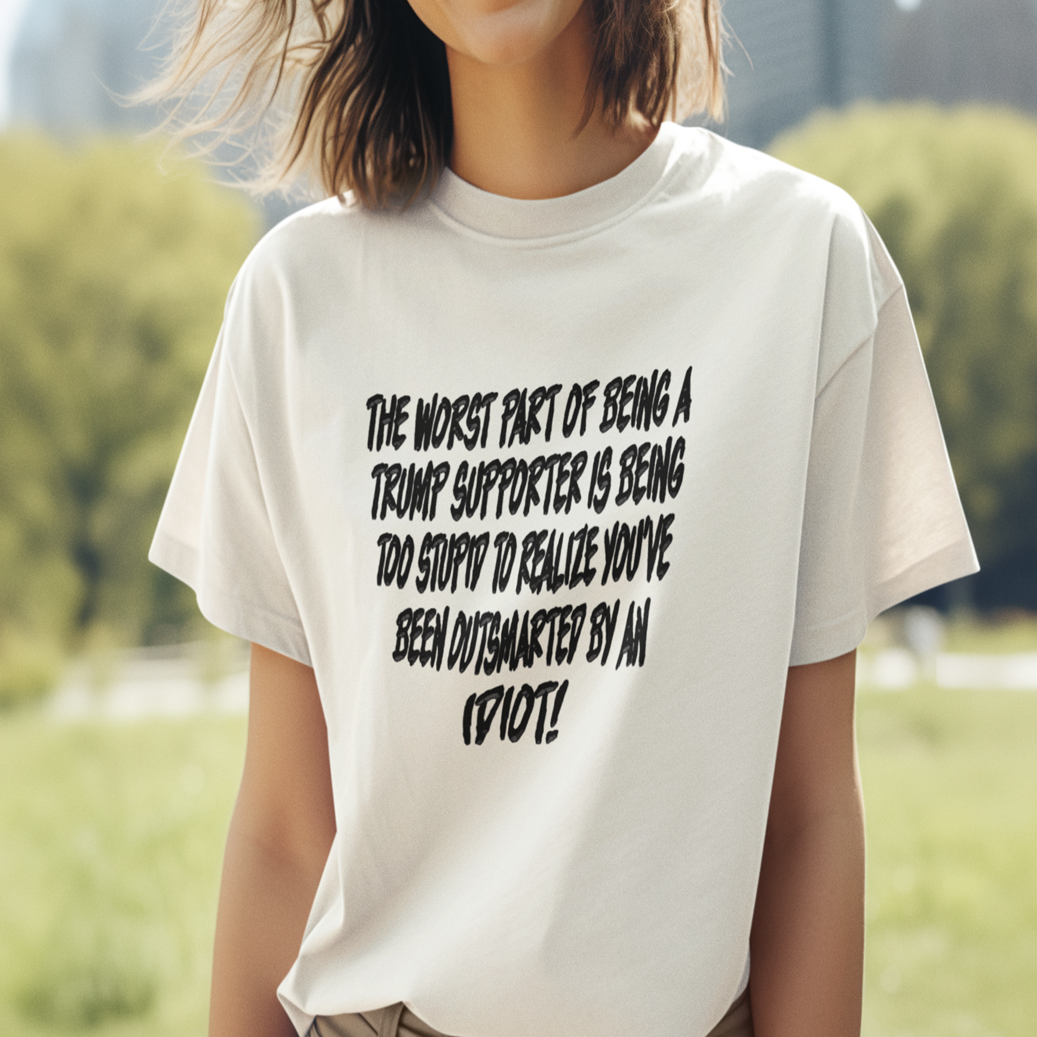 IDIOT BLACK T-SHIRT/WHITE