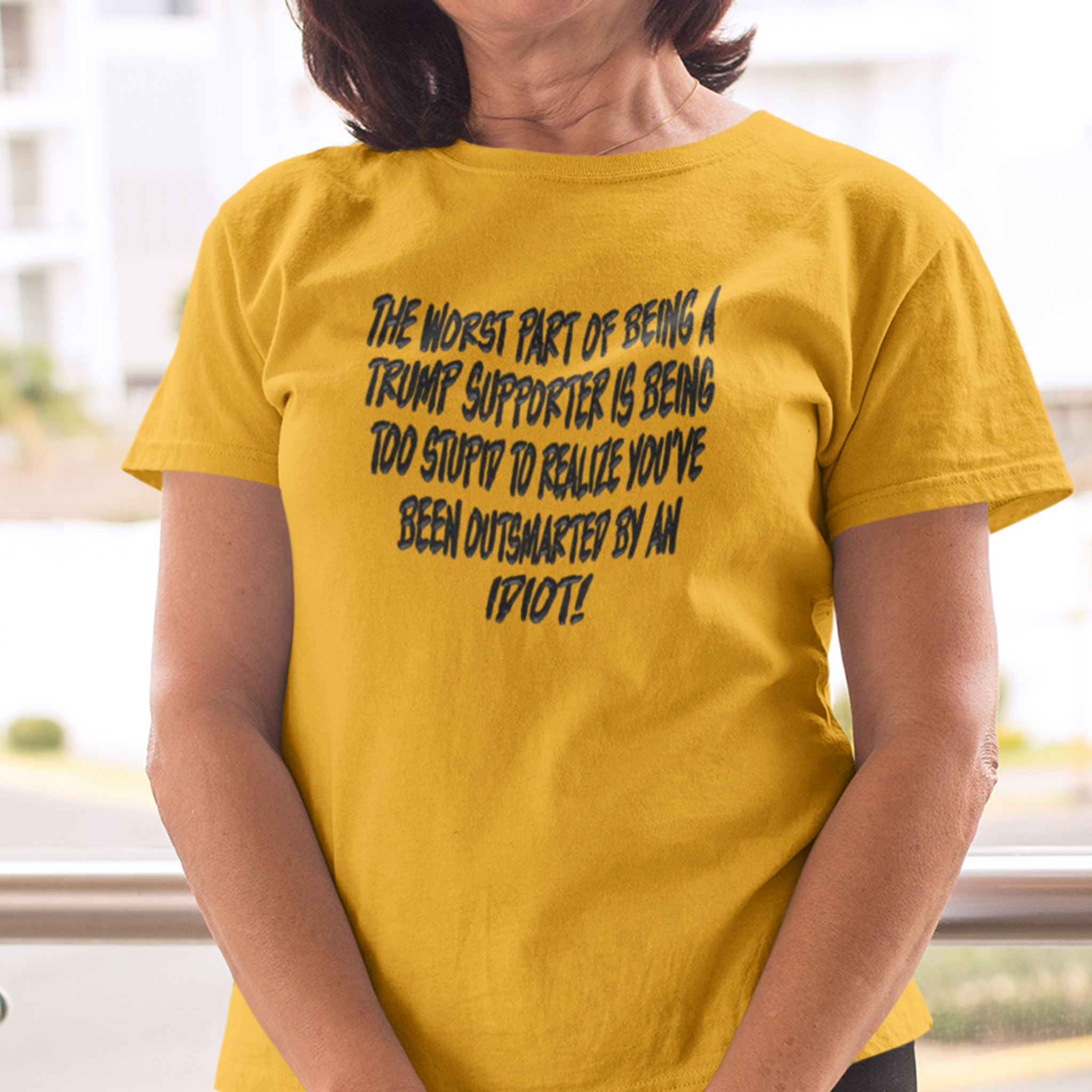 IDIOT BLACK T-SHIRT/GOLD