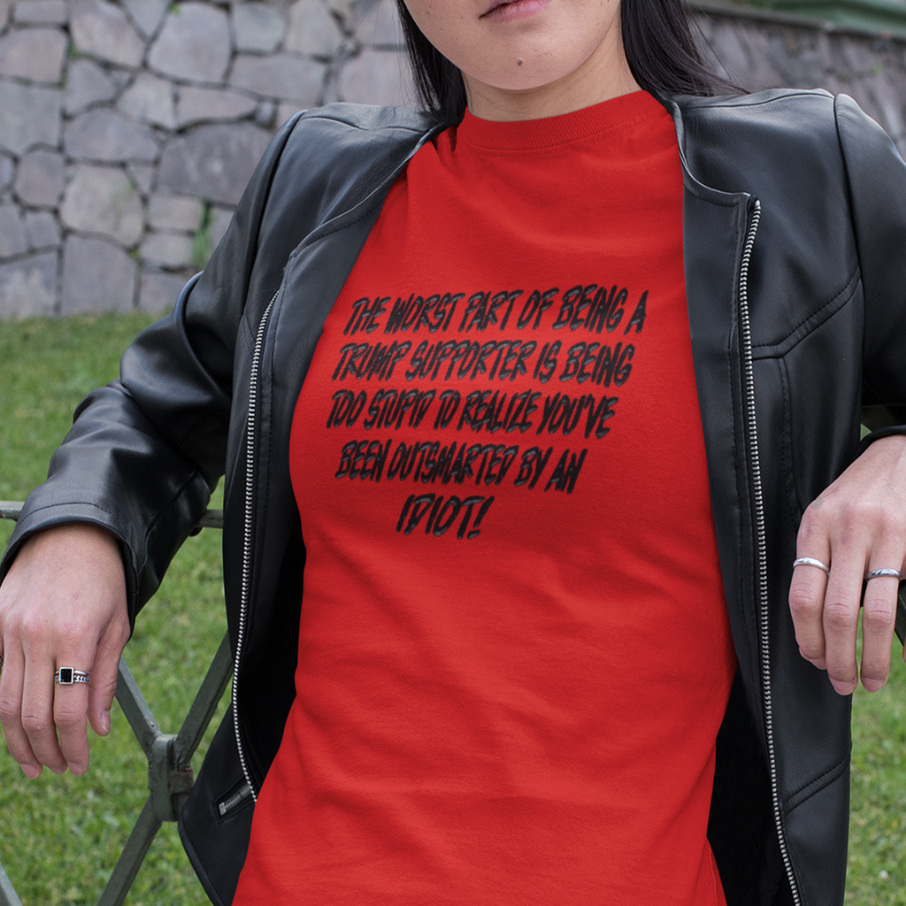 IDIOT BLACK T-SHIRT/RED