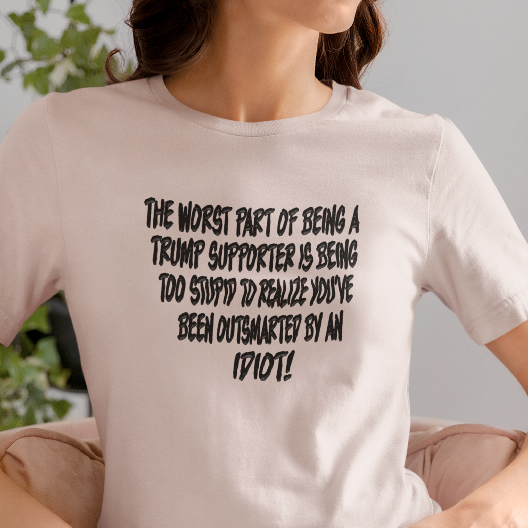 IDIOT BLACK T-SHIRT/SOFT PINK