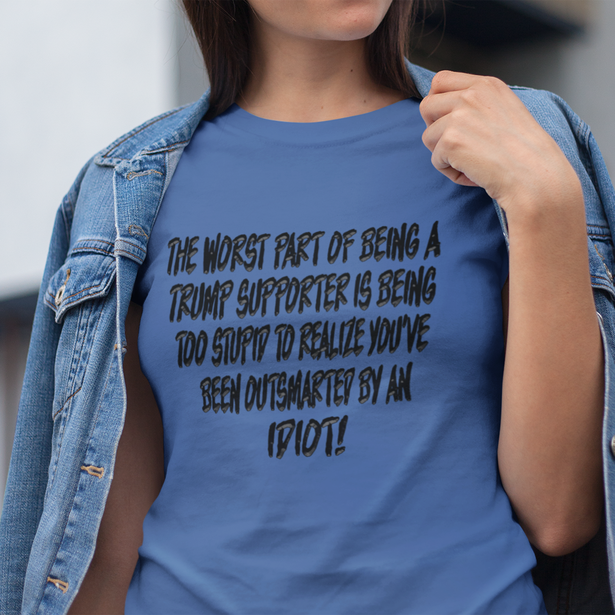 IDIOT BLACK T-SHIRT/TRUE ROYAL