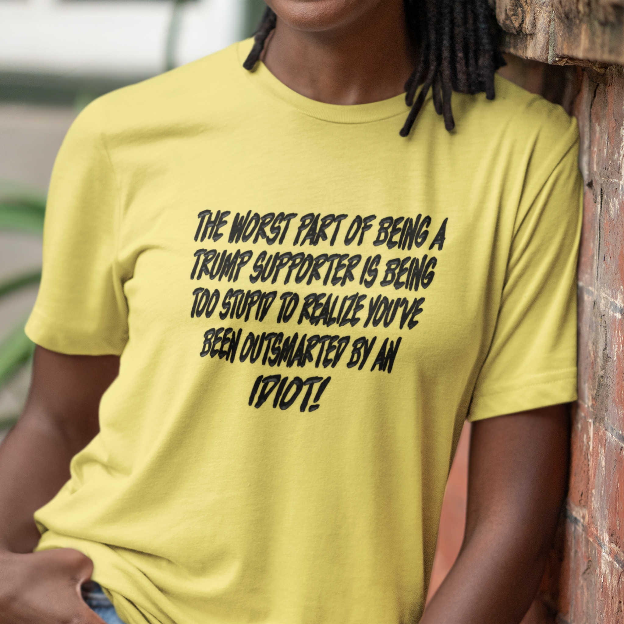 IDIOT BLACK T-SHIRT/YELLOW