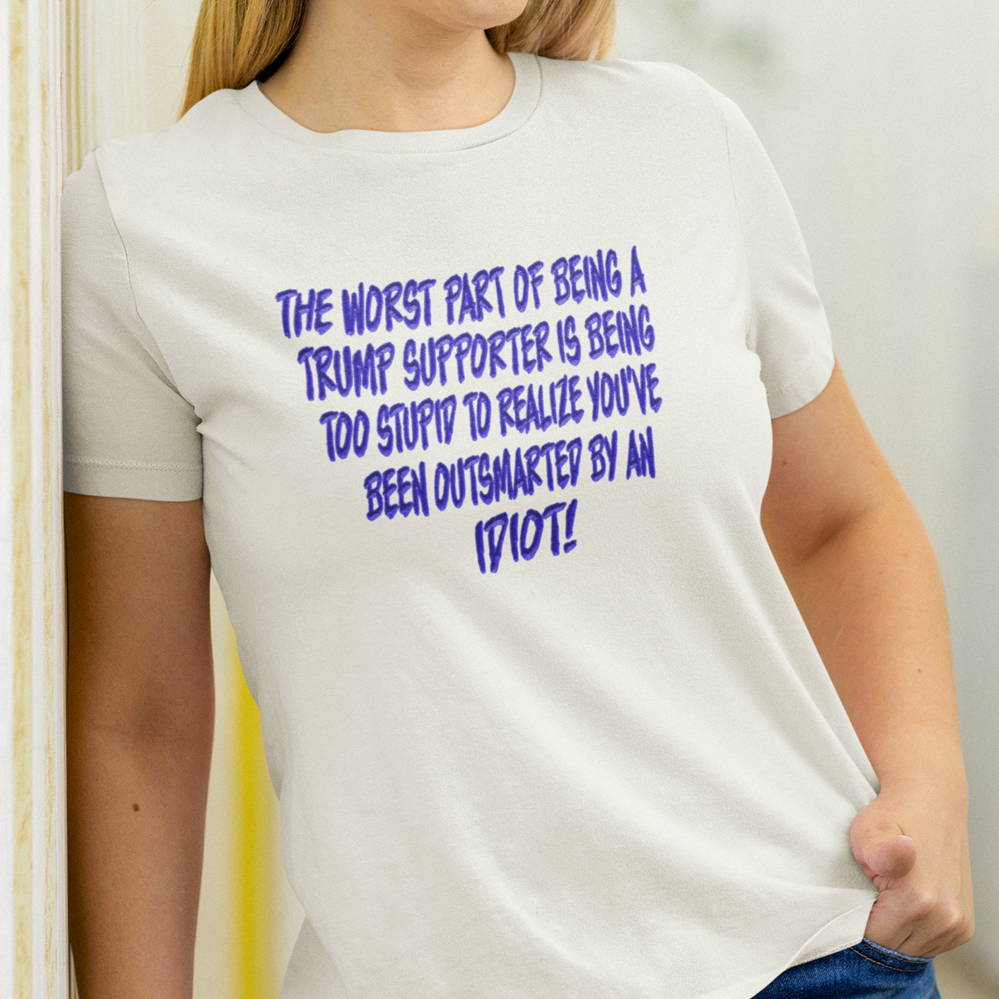 IDIOT BLUE T-SHIRT/WHITE