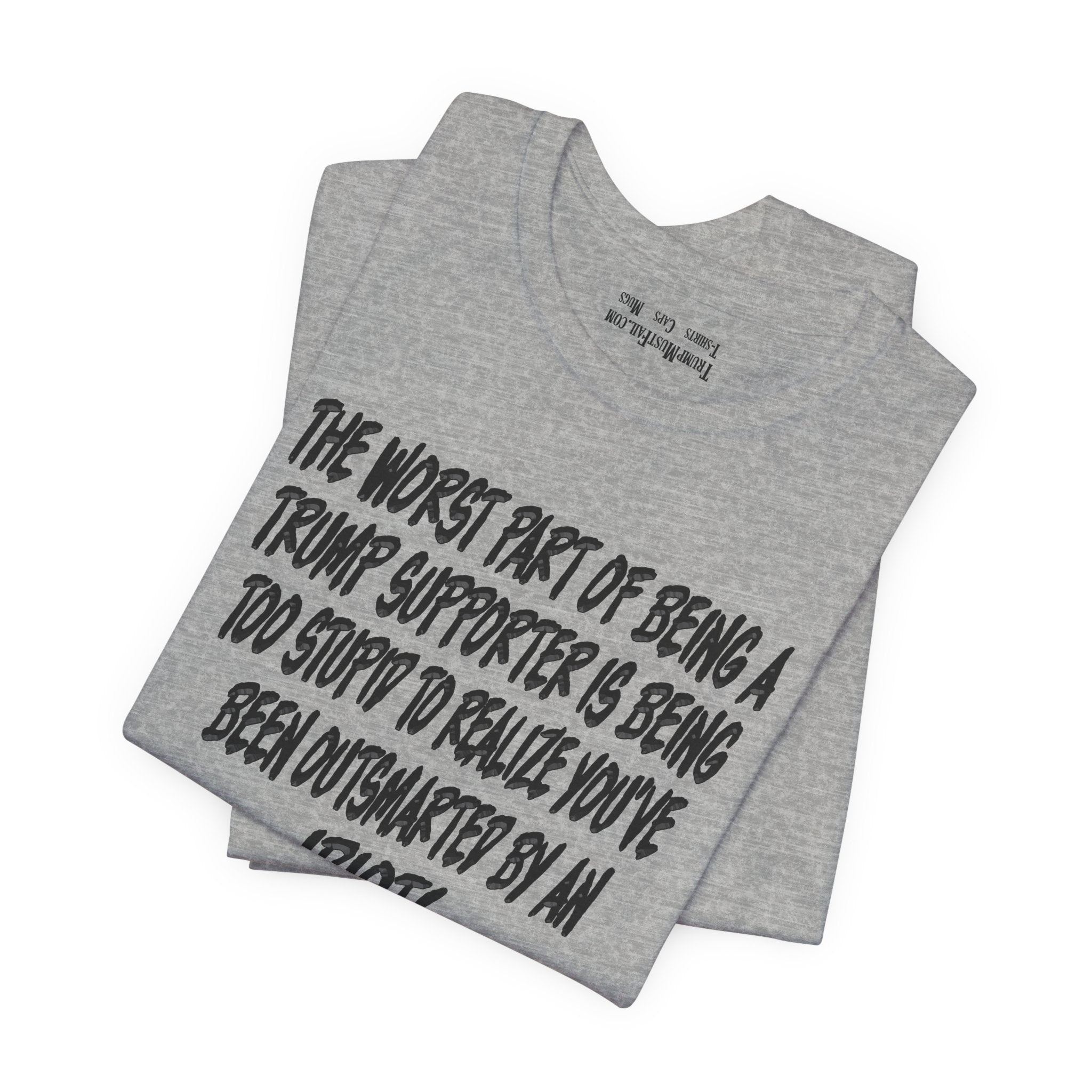 IDIOT BLACK T-SHIRT/ATHLETIC HEATHER