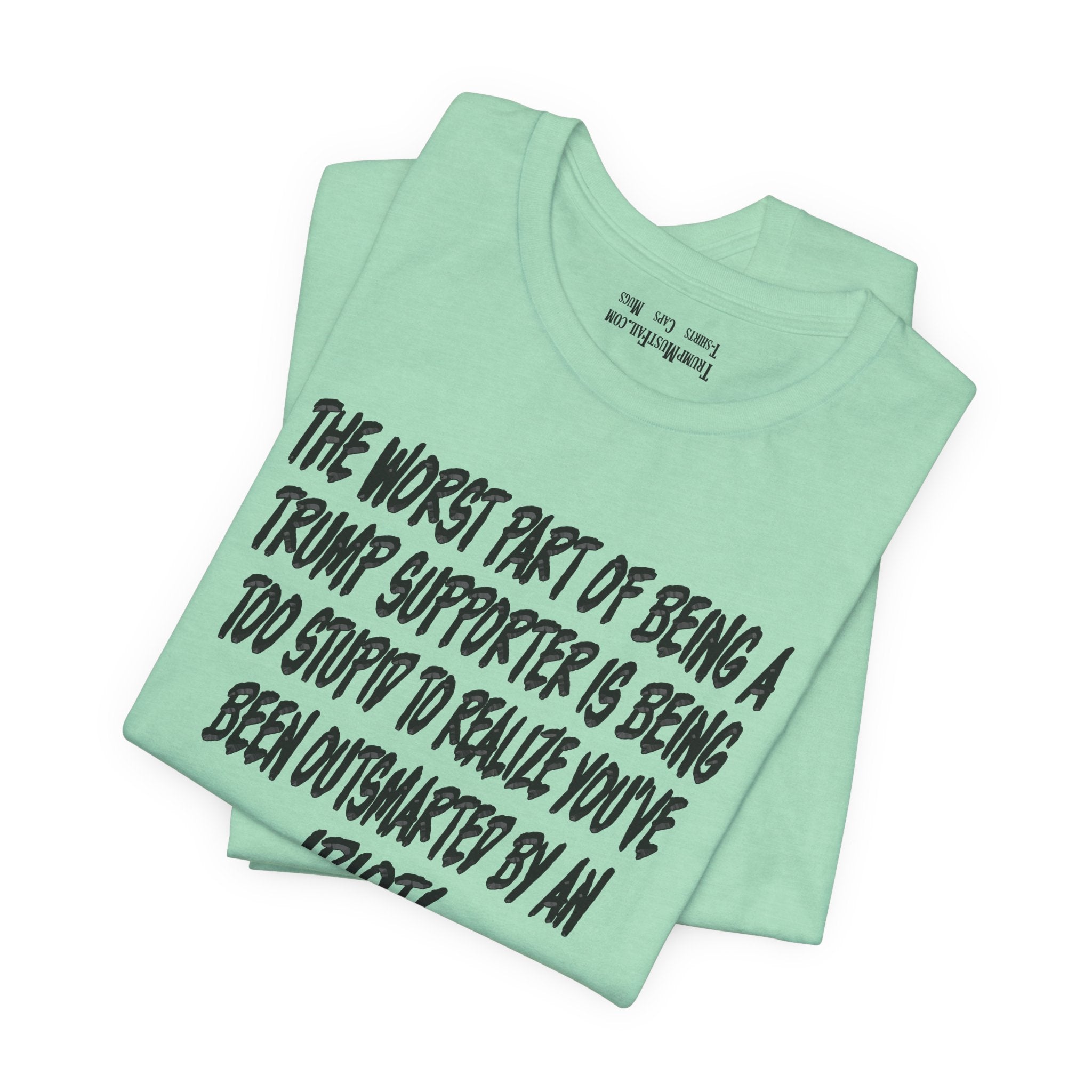 IDIOT BLACK T-SHIRT/HEATHER MINT