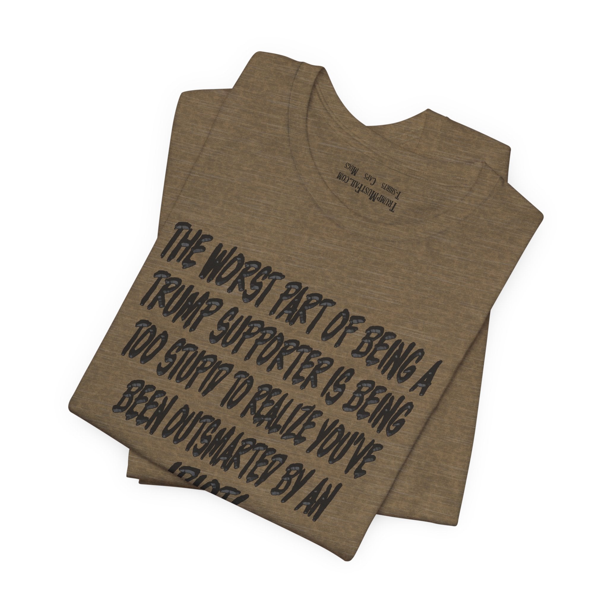 IDIOT BLACK T-SHIRT/HEATHER OLIVE