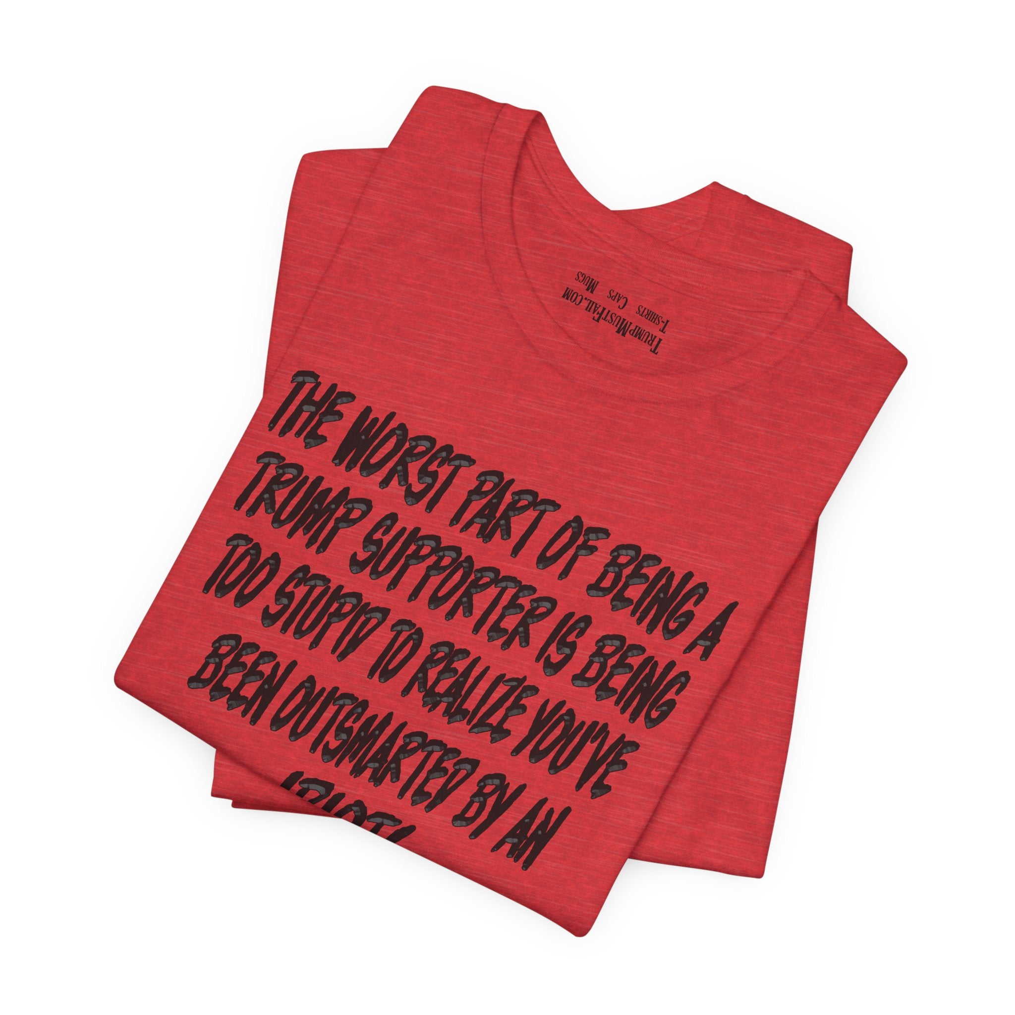 IDIOT BLACK T-SHIRT/HEATHER RED