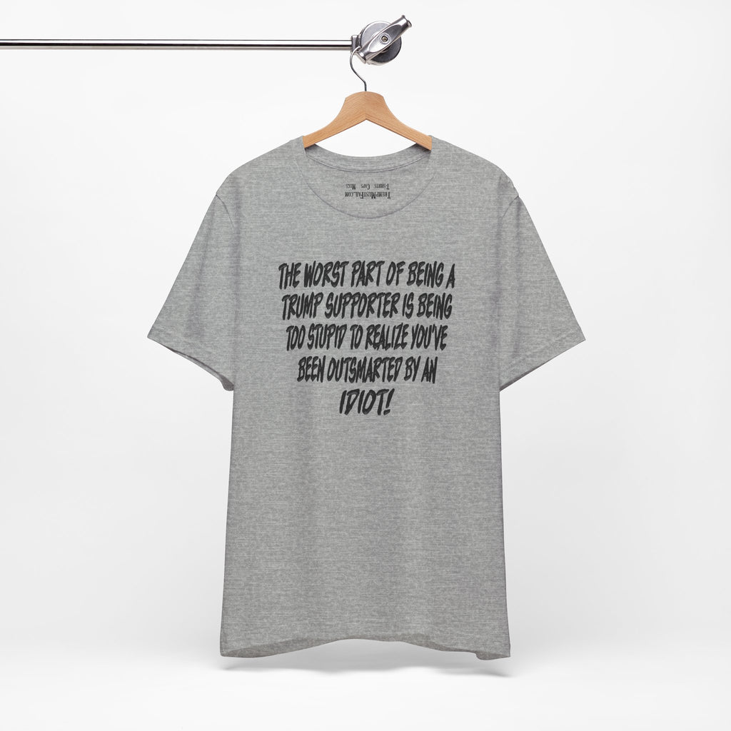 IDIOT BLACK T-SHIRT/ATHLETIC HEATHER