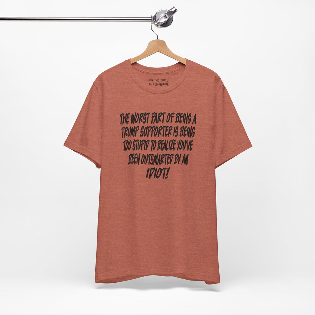 IDIOT BLACK T-SHIRT/HEATHER CLAY