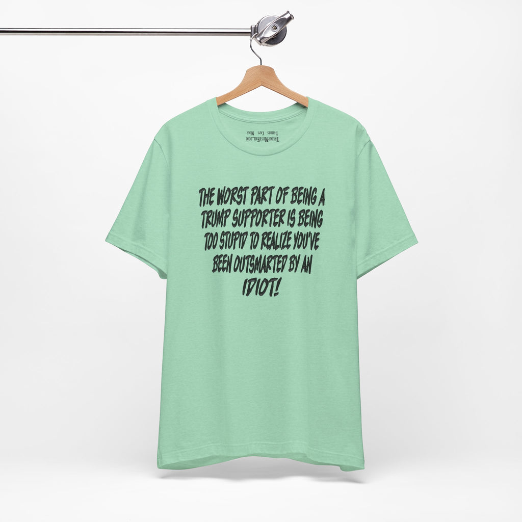IDIOT BLACK T-SHIRT/HEATHER MINT