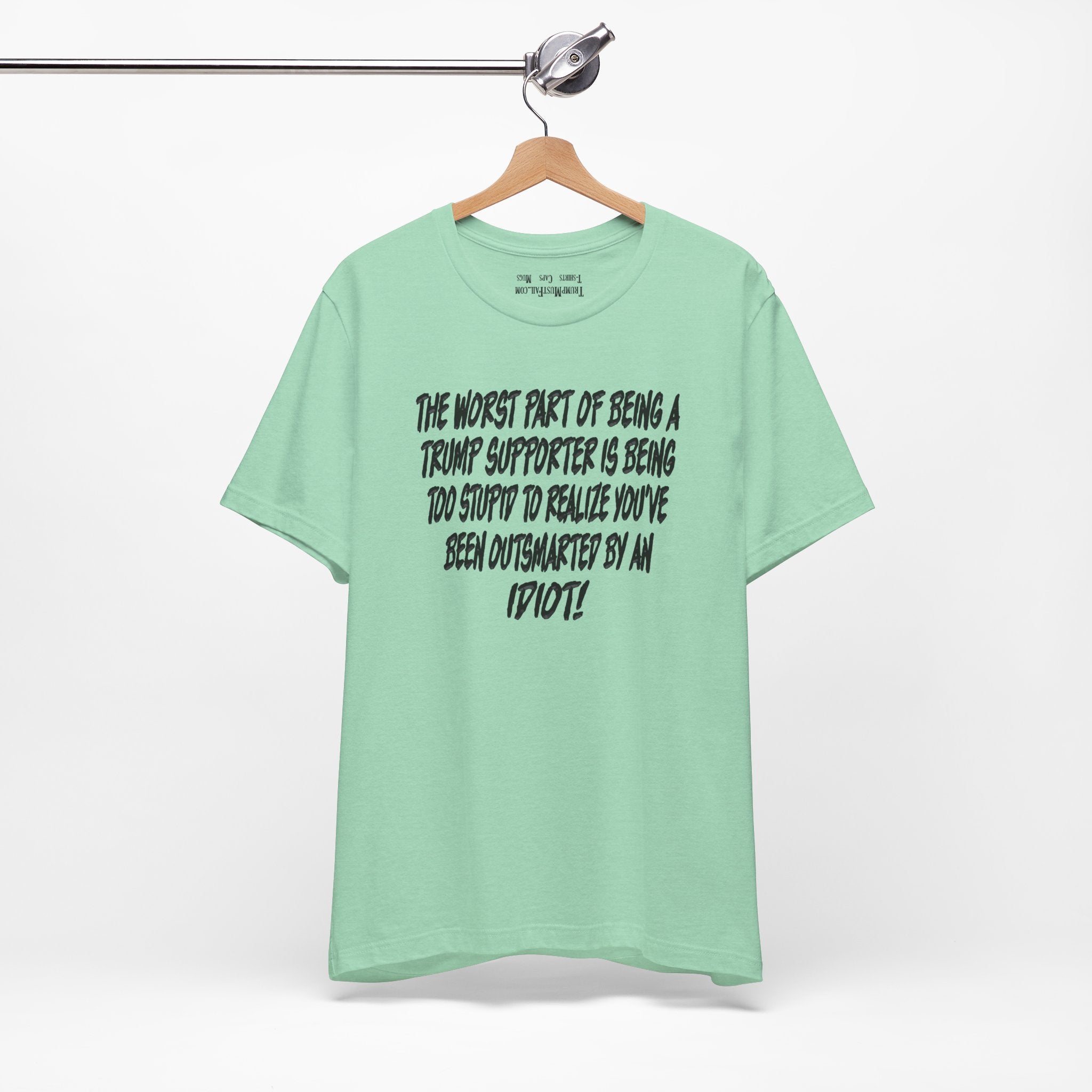 IDIOT BLACK T-SHIRT/HEATHER MINT