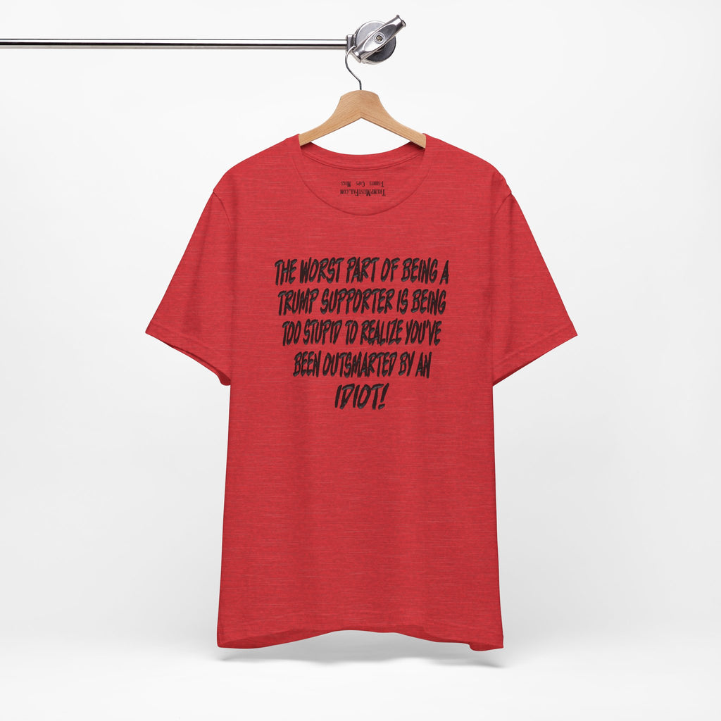 IDIOT BLACK T-SHIRT/HEATHER RED