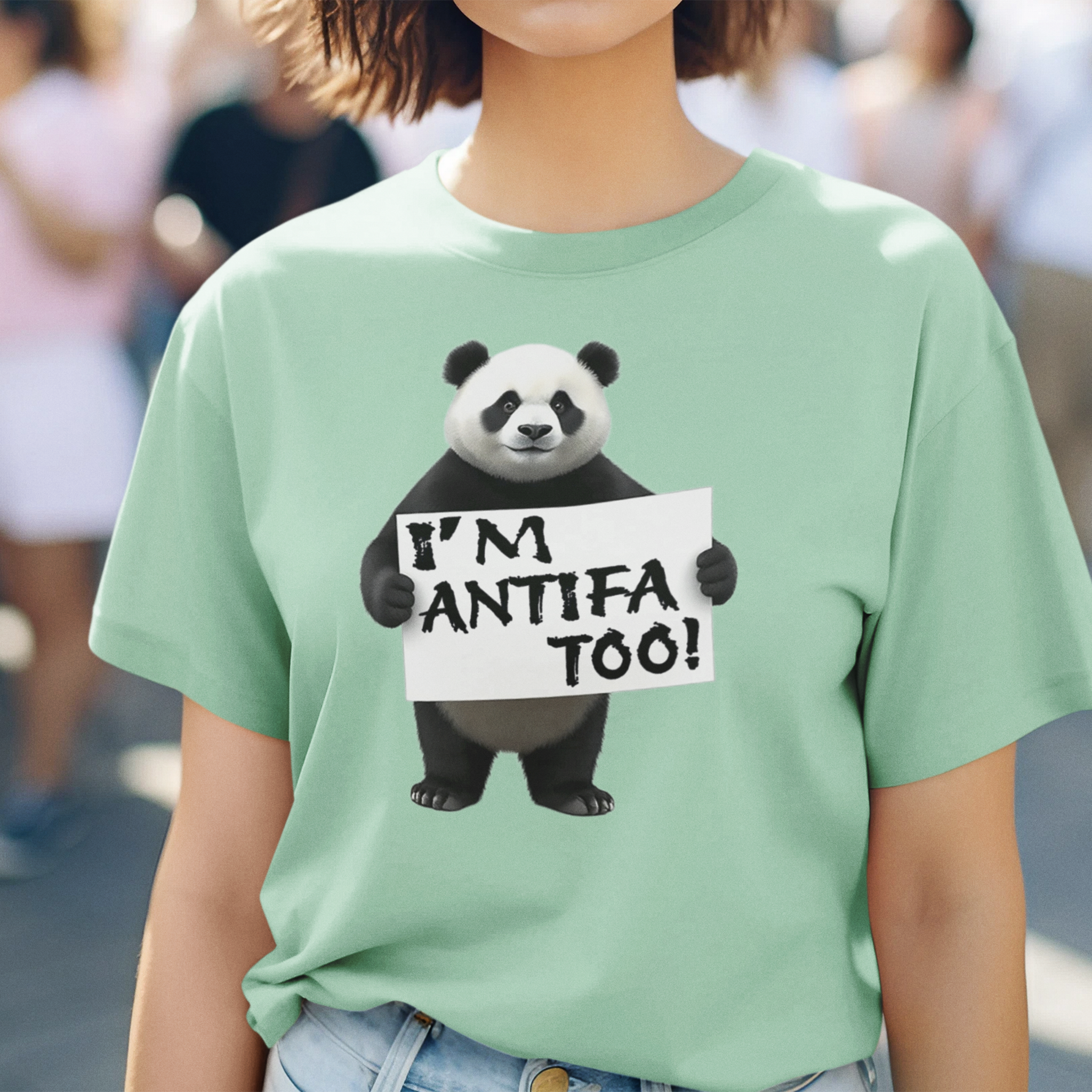 I'M ANTIFA TOO T-SHIRT/HEATHER MINT