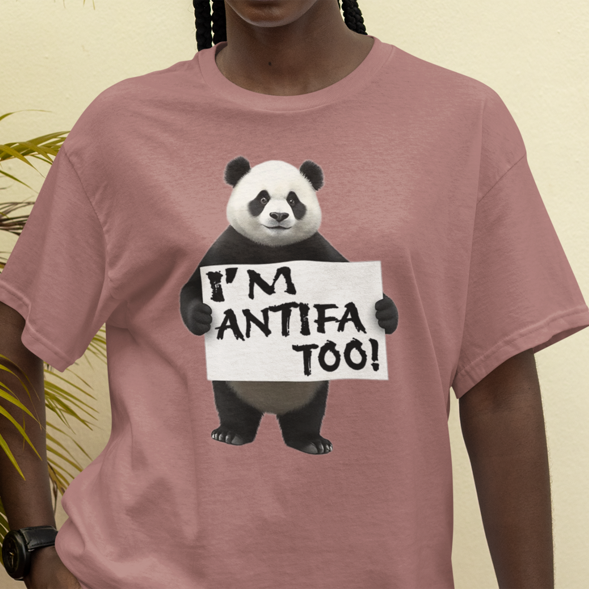 I'M ANTIFA TOO T-SHIRT/MAUVE