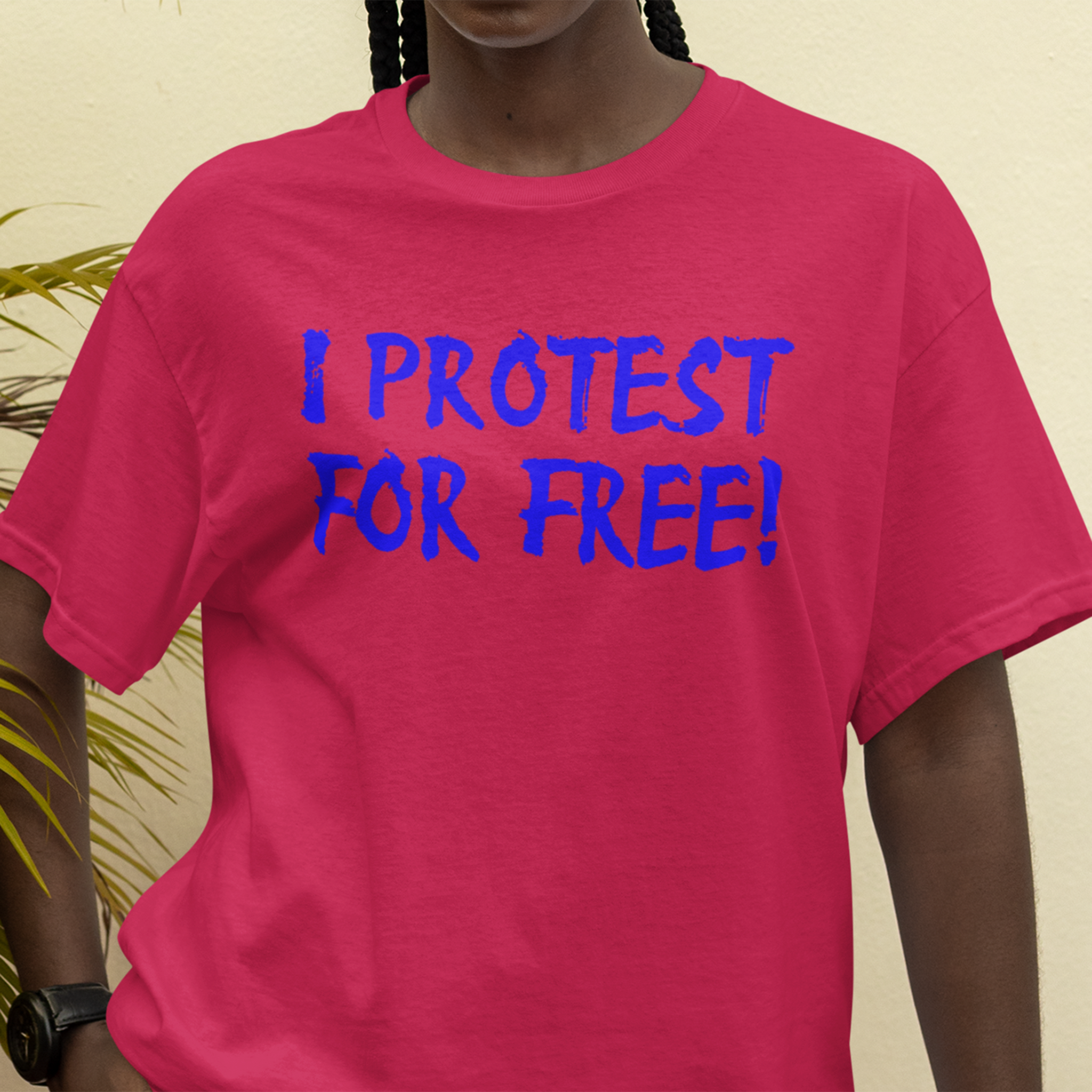 I PROTEST FOR FREE T-SHIRT/HEATHER RED