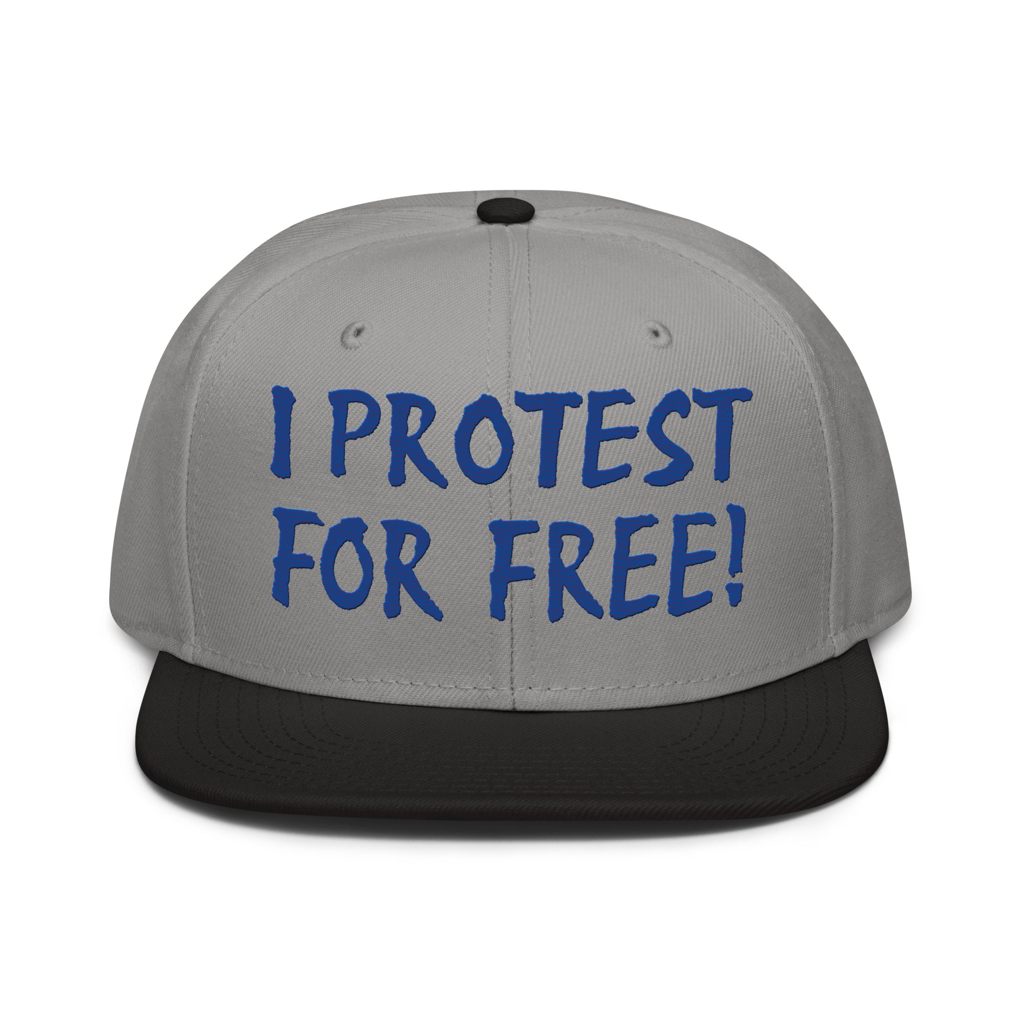 I PROTEST FOR FREE SNAPBACK CAP/  Black/Gray/Gray