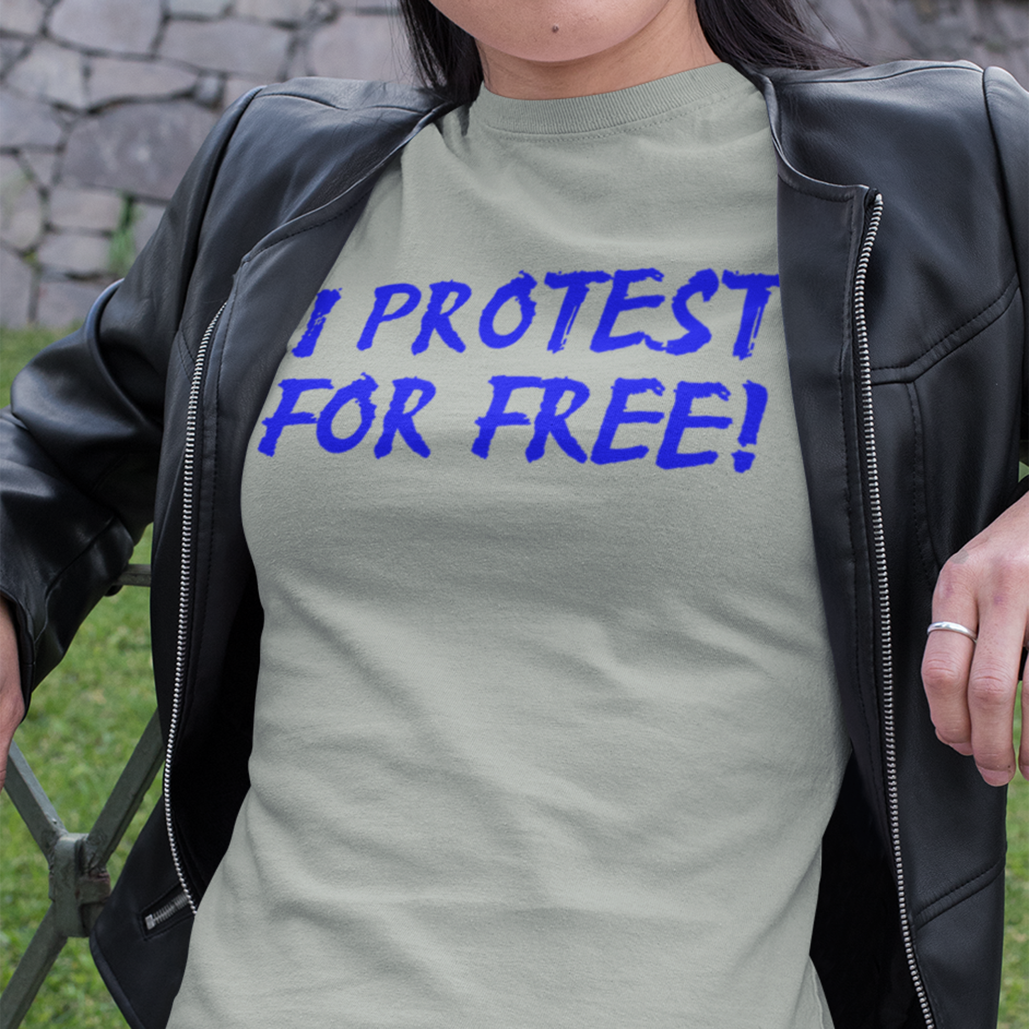 I PROTEST FOR FREE T-SHIRT/ATHLETIC HEATHER