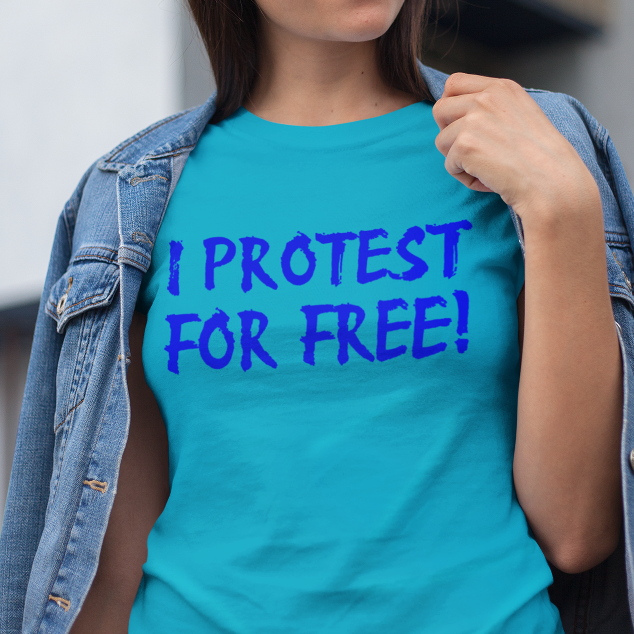 I PROTEST FOR FREE T-SHIRT/TURQUOISE