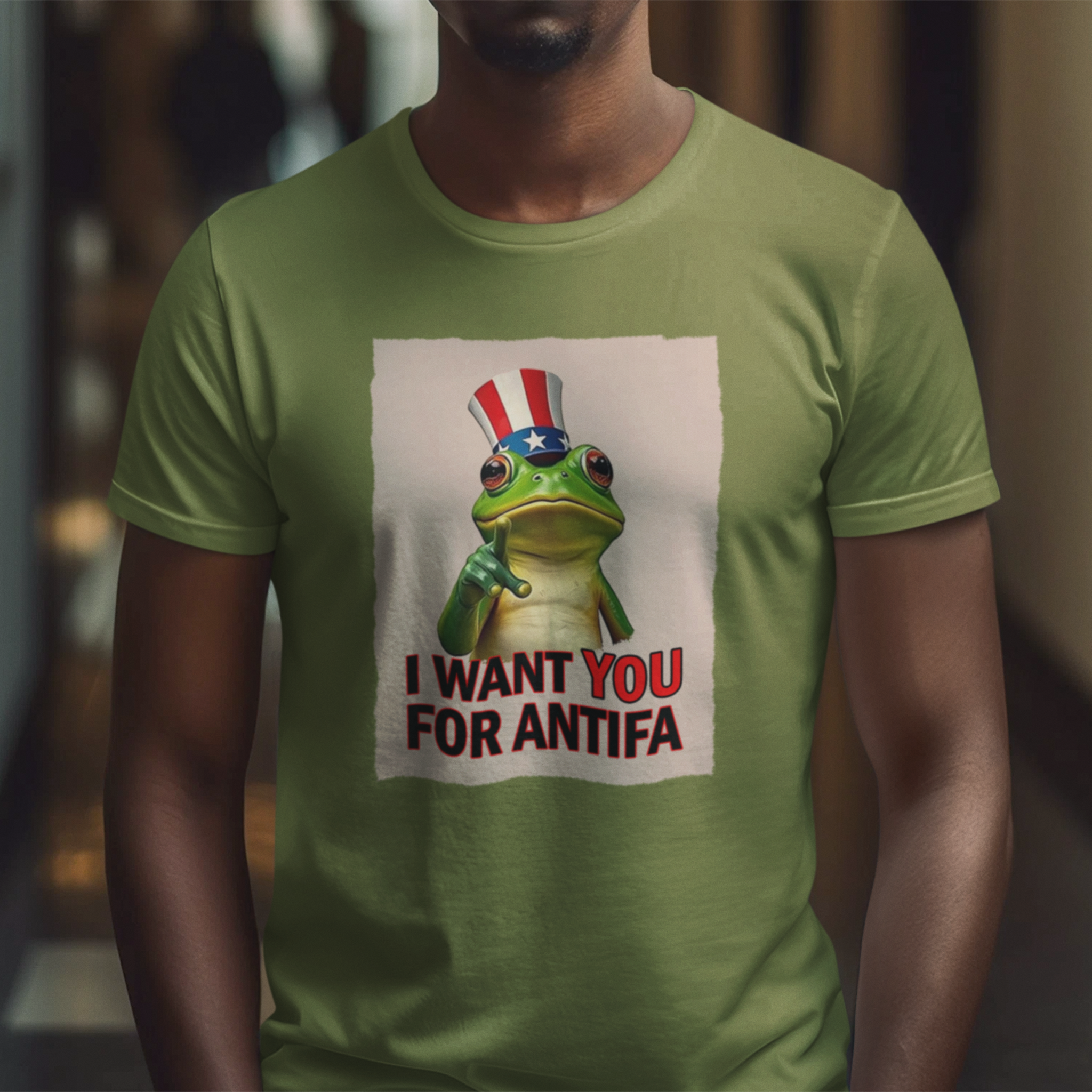 I WANT YOU T-SHIRT/HEATHER GREEN