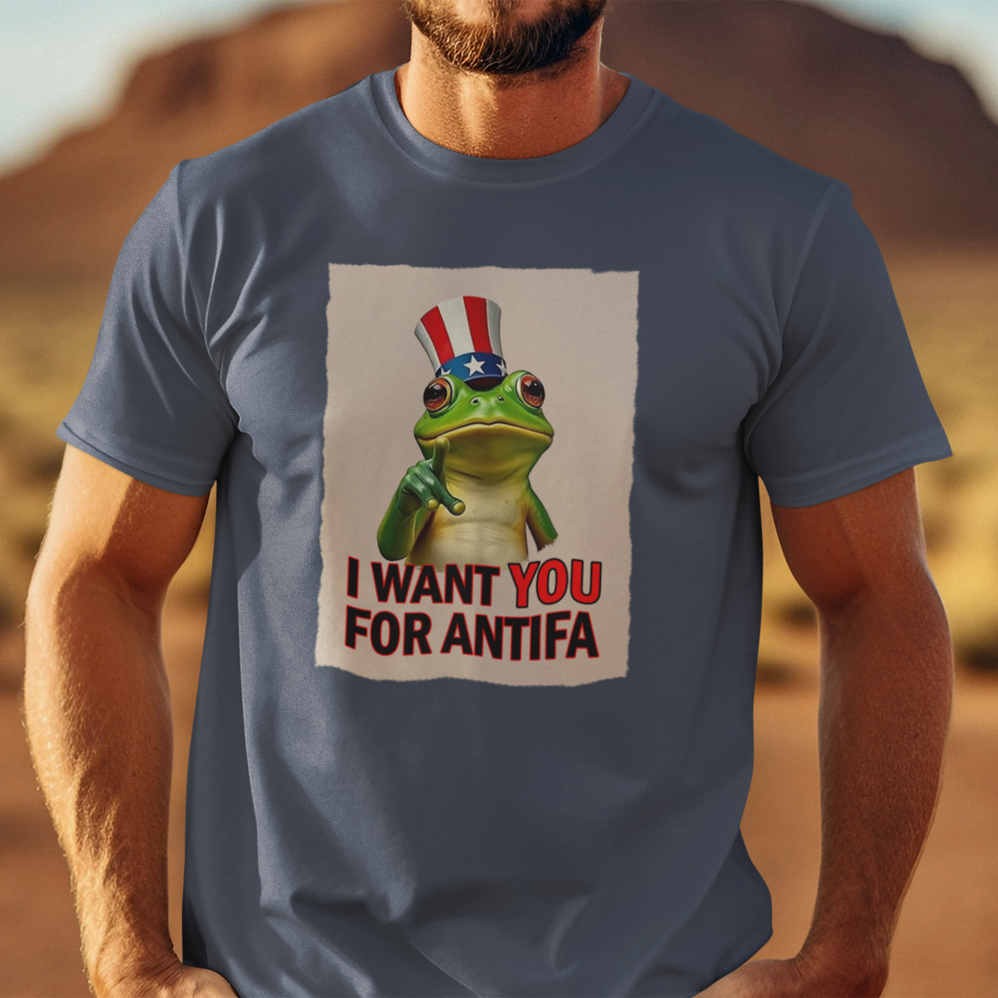 I WANT YOU T-SHIRT/HEATHER NAVY