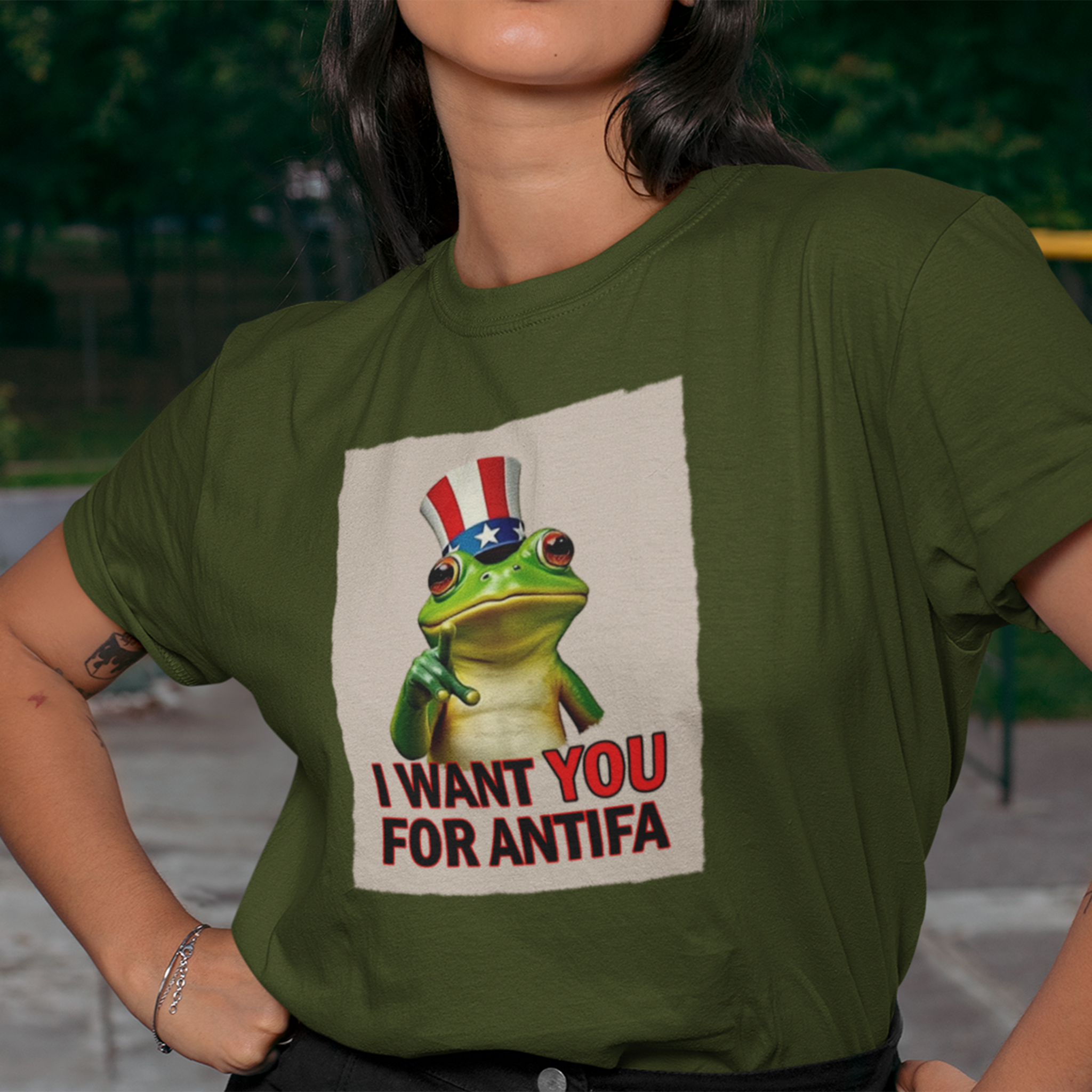 I WANT YOU T-SHIRT/OLIVE