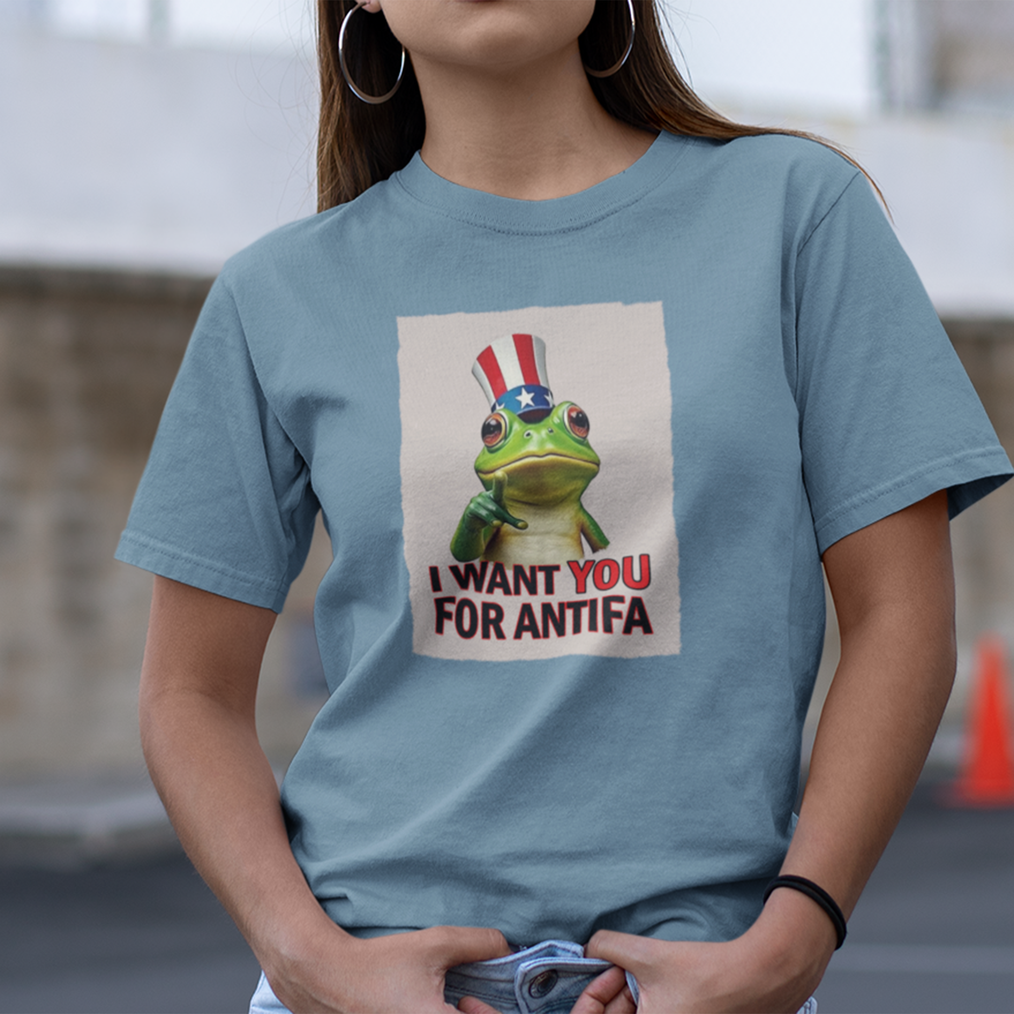 I WANT YOU T-SHIRT/STEEL BLUE