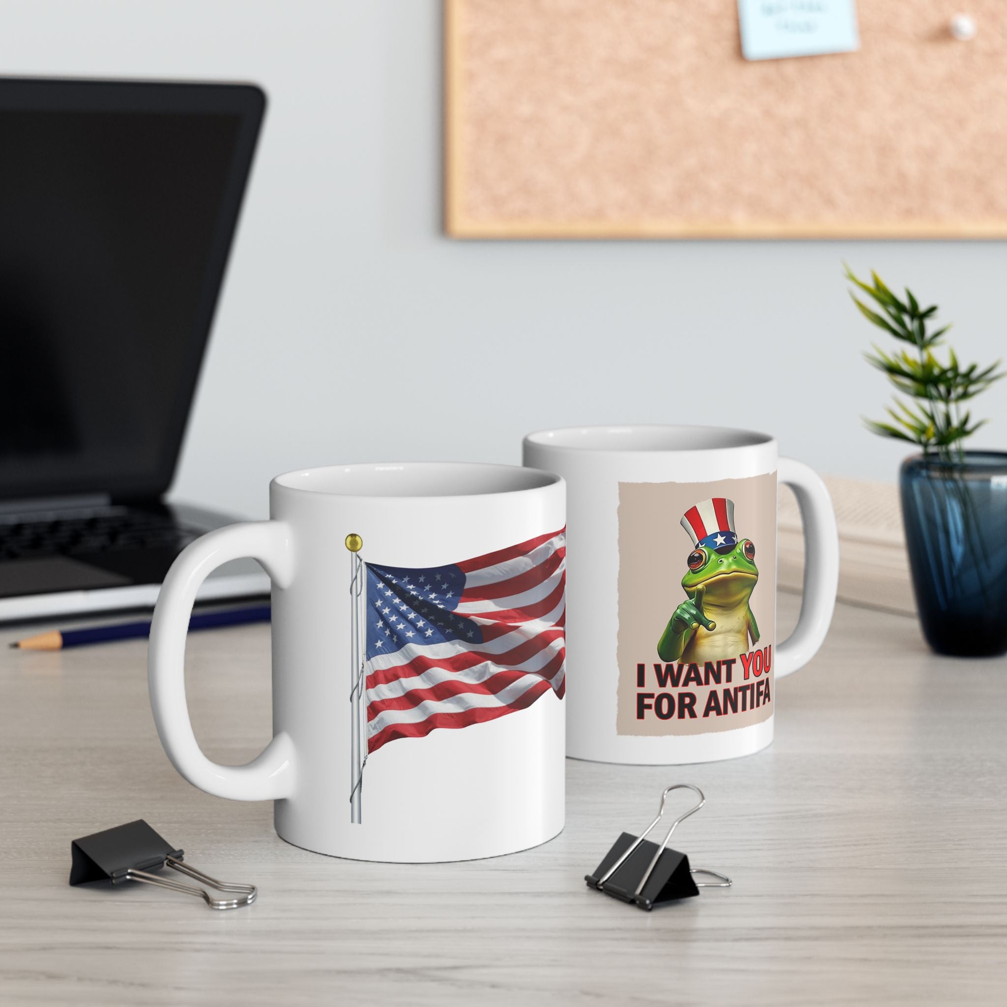 I WANT YOU FOR ANTIFA CERAMIC MUG/WHITE