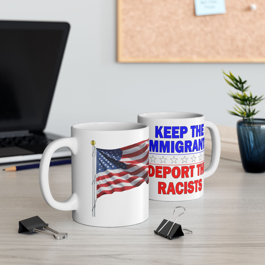 KEEP THE IMMIGRANTS CERAMIC MUG/WHITE