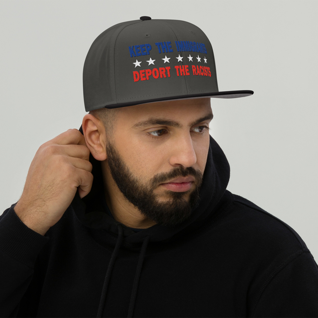 KEEP THE IMMIGRANTS  SNAPBACK CAP/Black/Charcoal gray/Charcoal gray