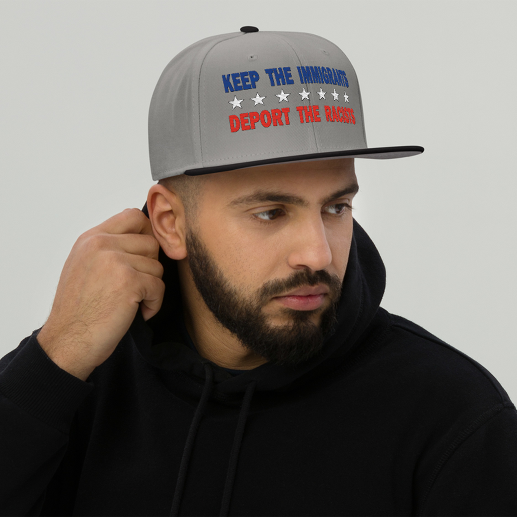 KEEP THE IMMIGRANTS  SNAPBACK CAP/Black/Charcoal gray/Charcoal gray