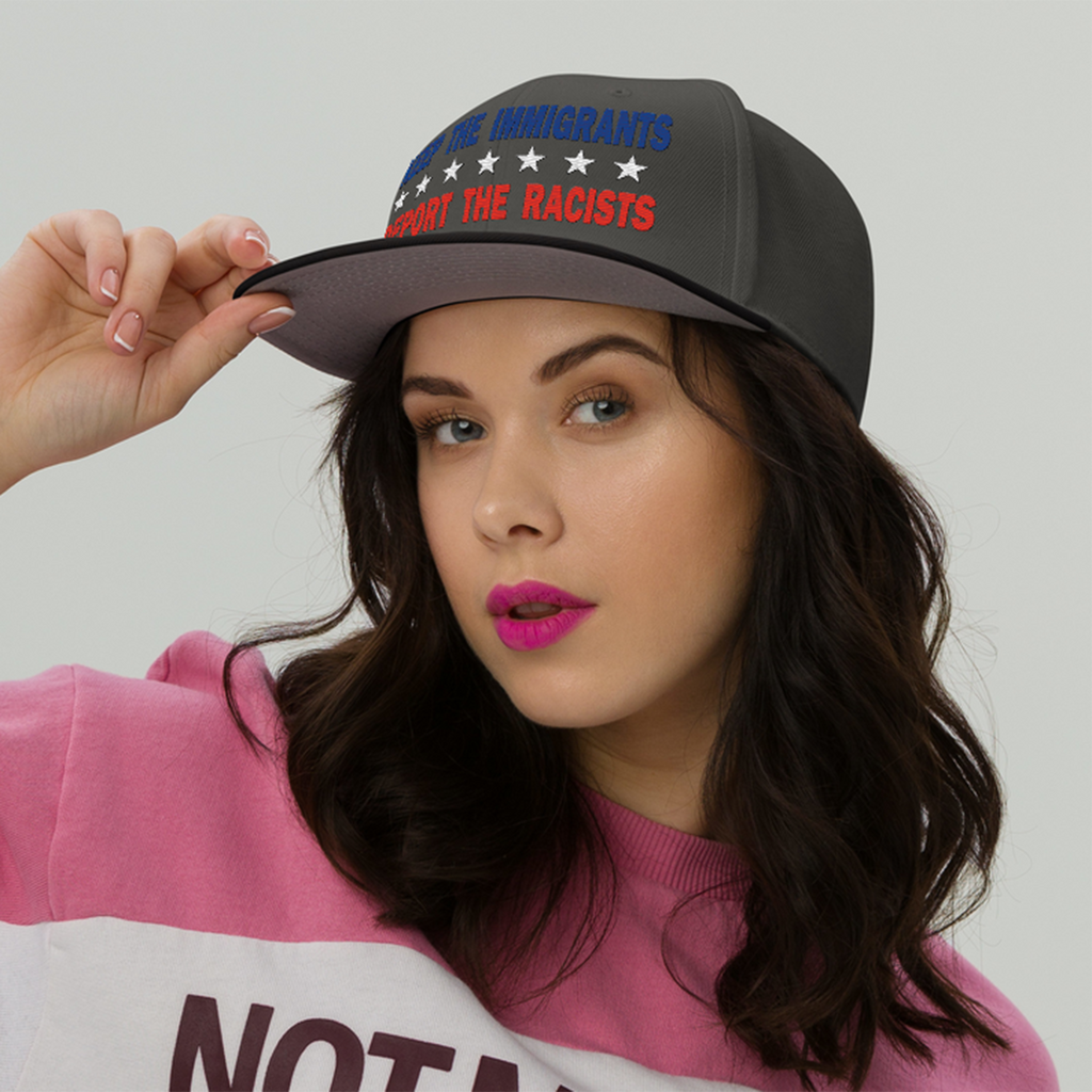 KEEP THE IMMIGRANTS  SNAPBACK CAP/Black/Charcoal gray/Charcoal gray