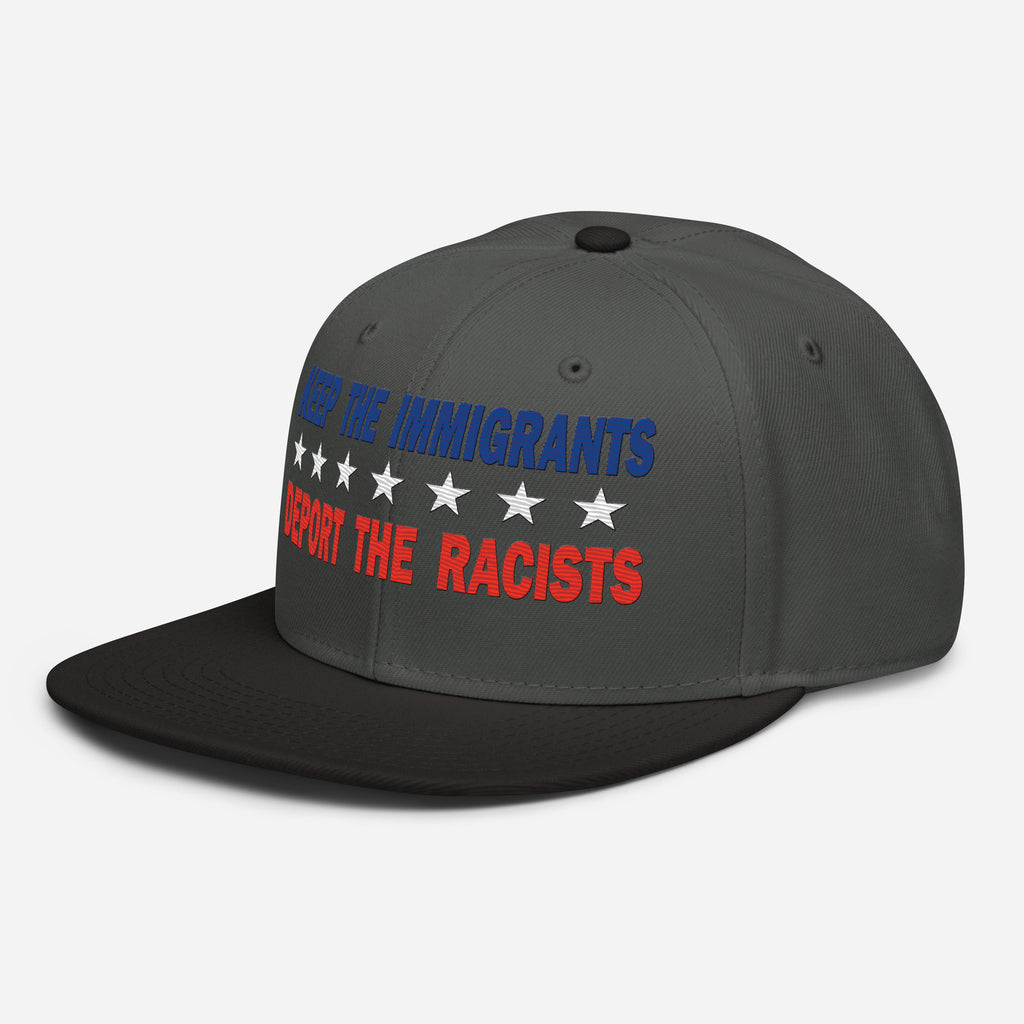 KEEP THE IMMIGRANTS  SNAPBACK CAP/Black/Charcoal gray/Charcoal gray