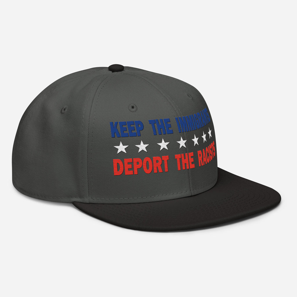 KEEP THE IMMIGRANTS  SNAPBACK CAP/Black/Charcoal gray/Charcoal gray