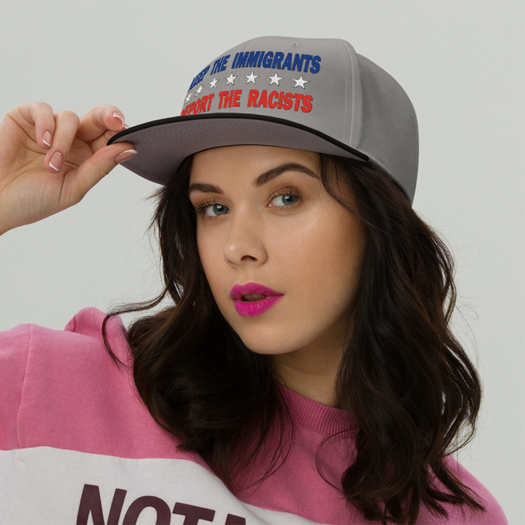 KEEP THE IMMIGRANTS  SNAPBACK CAP/Black/Charcoal gray/Charcoal gray