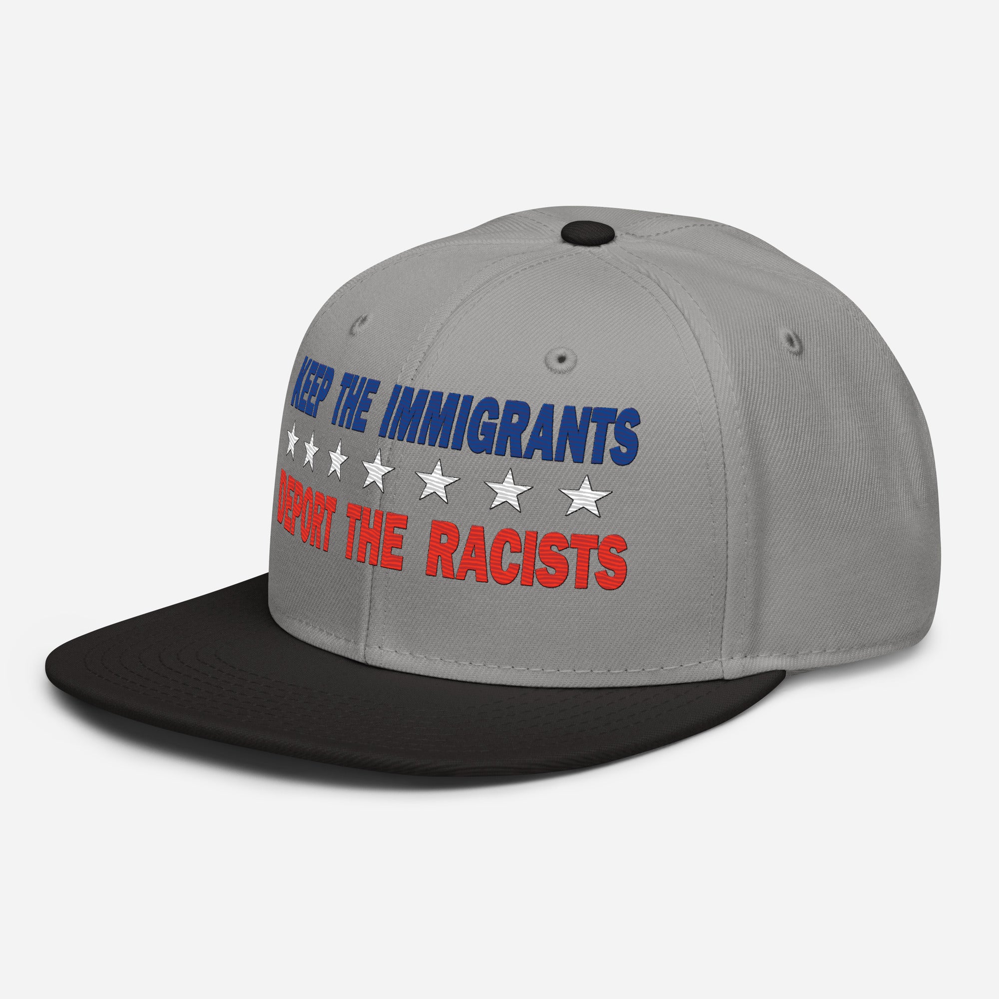 KEEP THE IMMIGRANTS  SNAPBACK CAP/Black/Charcoal gray/Charcoal gray
