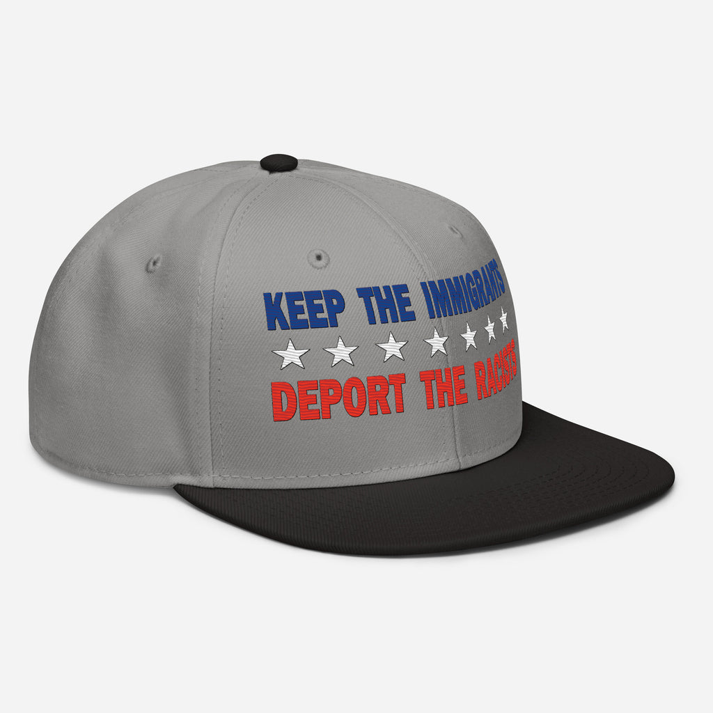 KEEP THE IMMIGRANTS  SNAPBACK CAP/Black/Charcoal gray/Charcoal gray