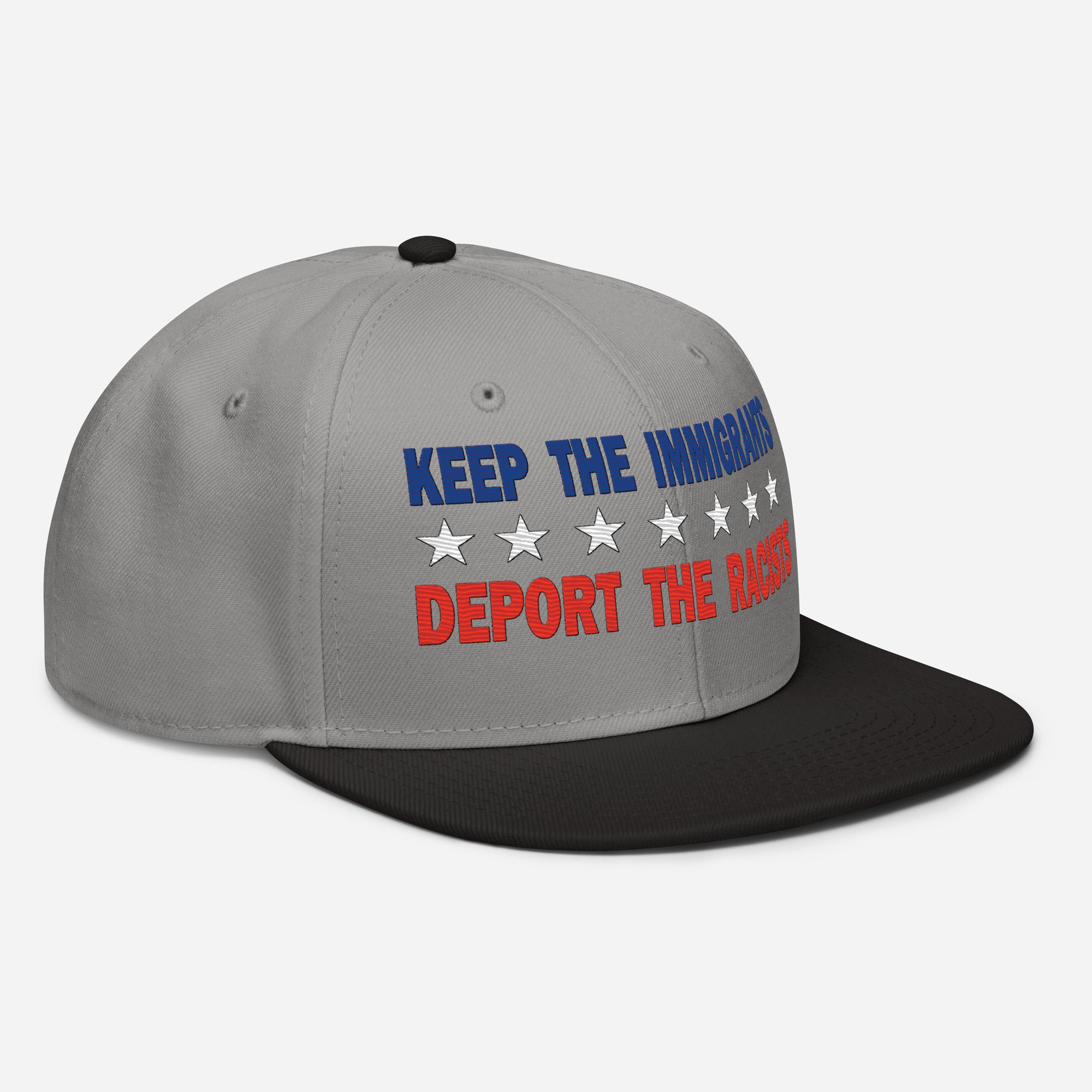 KEEP THE IMMIGRANTS  SNAPBACK CAP/Black/Charcoal gray/Charcoal gray