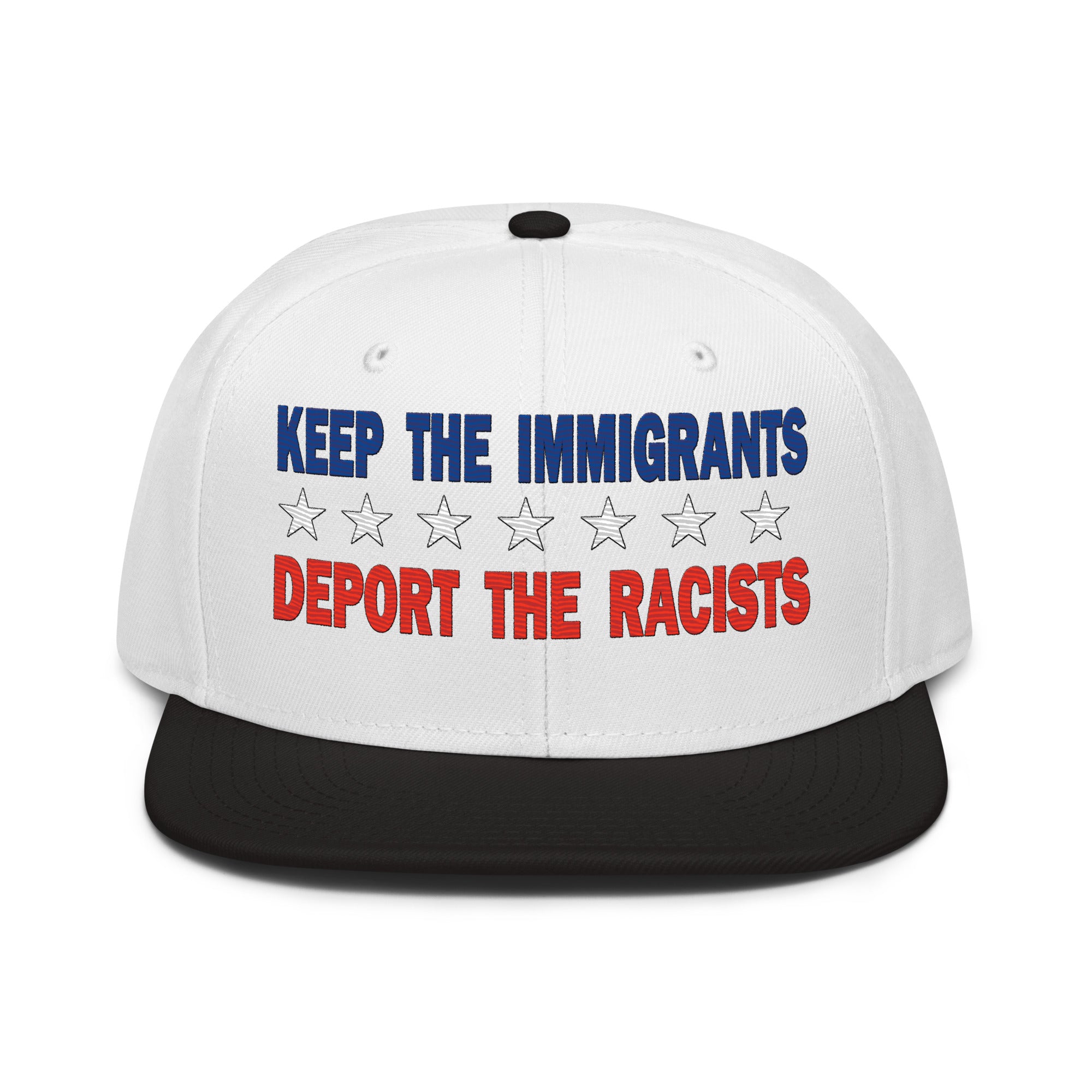 KEEP THE IMMIGRANTS  SNAPBACK CAP/Black/White/White