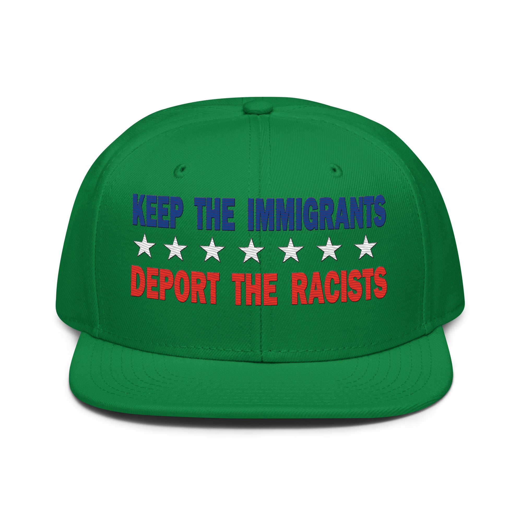 KEEP THE IMMIGRANTS  SNAPBACK CAP/Kelly green