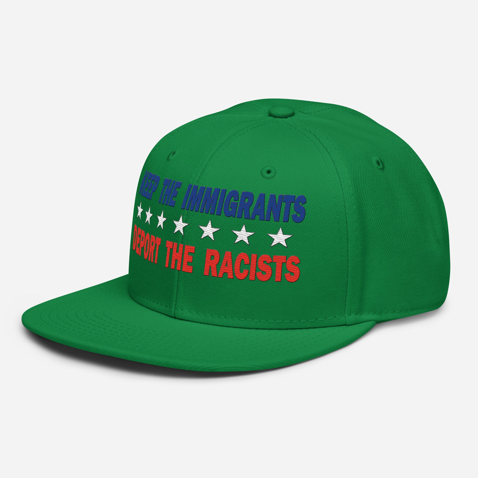 KEEP THE IMMIGRANTS  SNAPBACK CAP/Kelly green