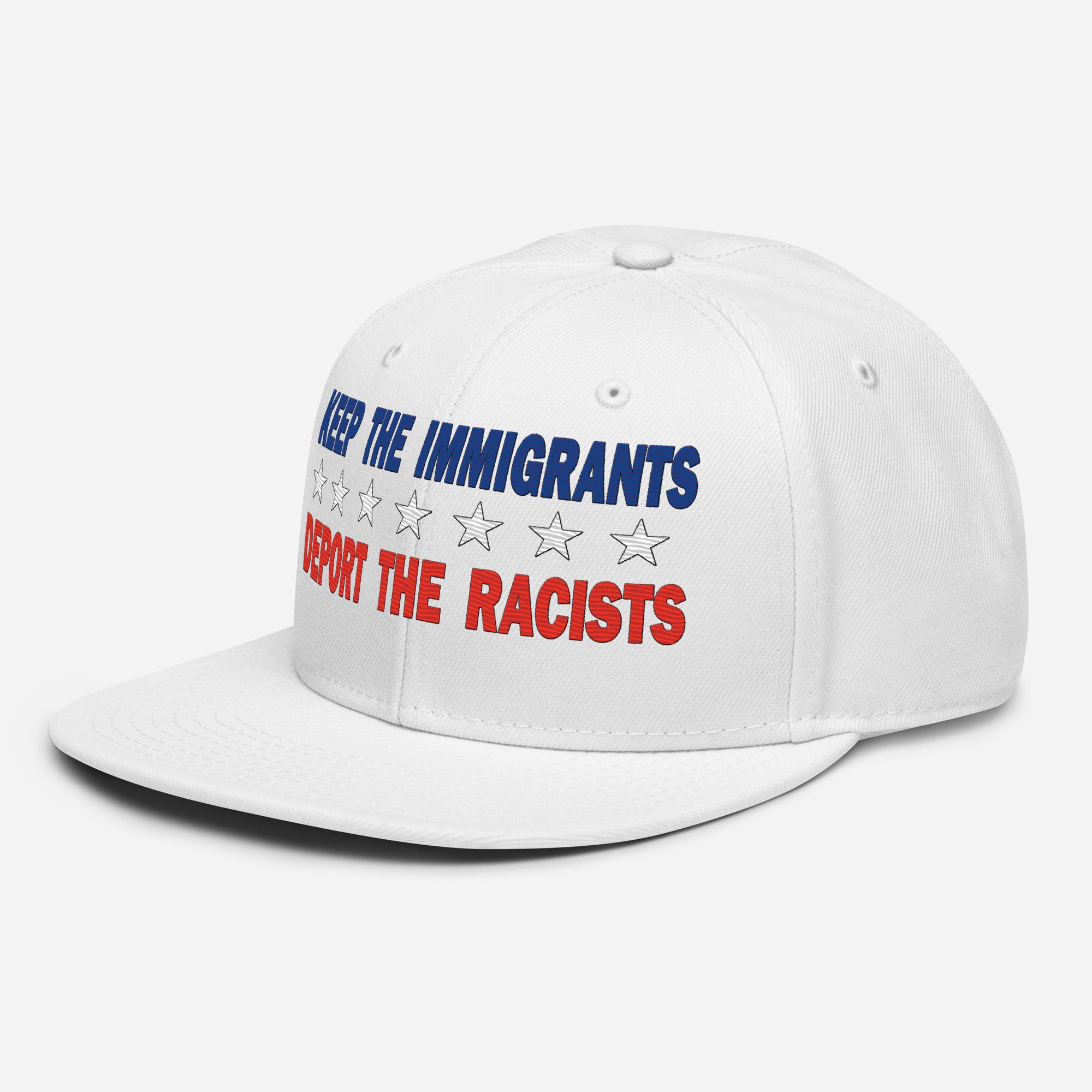 KEEP THE IMMIGRANTS  SNAPBACK CAP/White