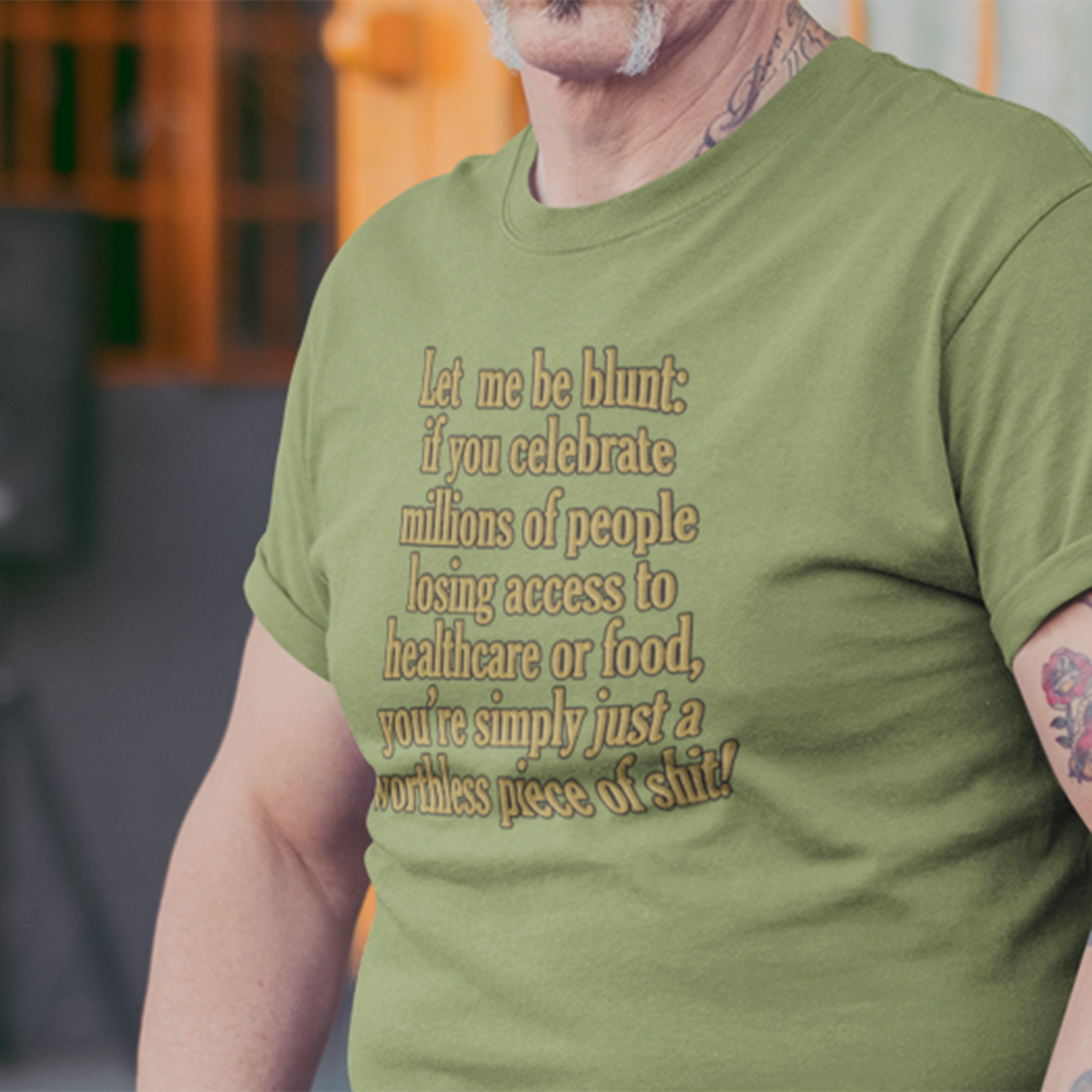 LET ME BE BLUNT T-SHIRT/HEATHER GREEN