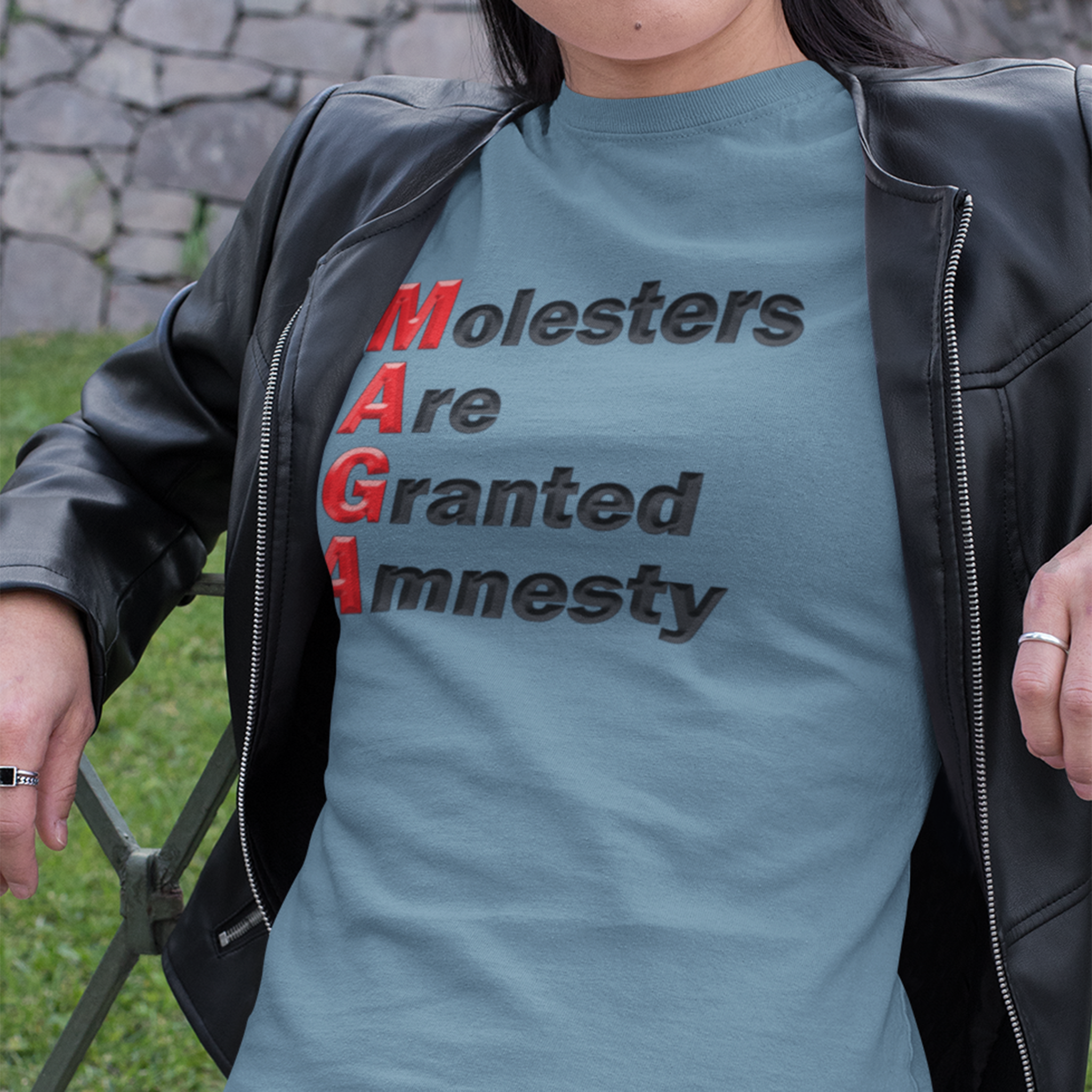 MAGA AMNESTY T-SHIRT/STEEL BLUE