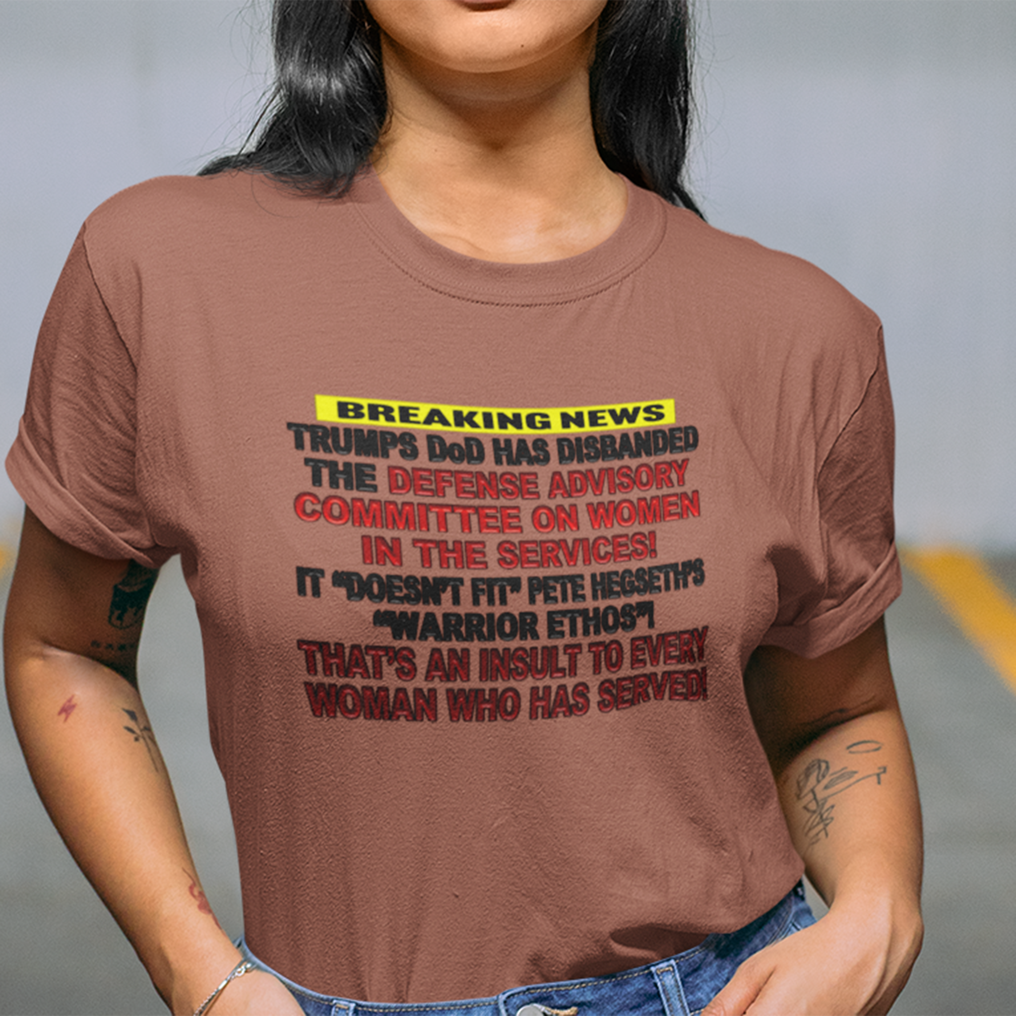 MILITARY WOMEN T-SHIRT/HEATHER CLAY